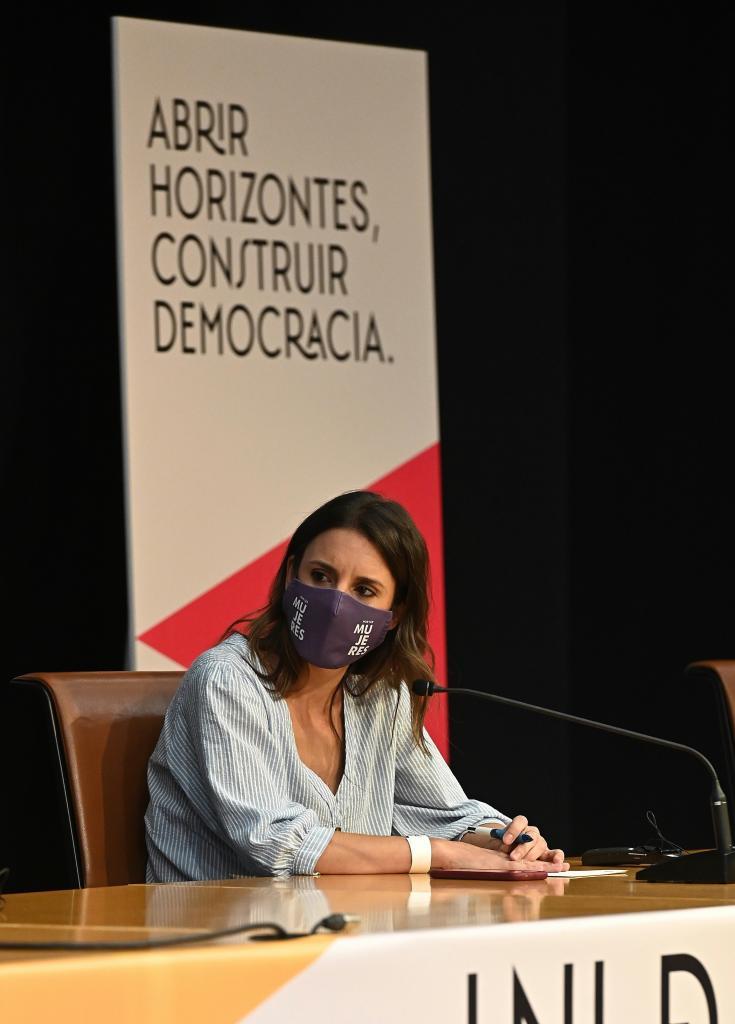La ministra de Igualdad, Irene Montero, durante su participacin el sbado 9 de octubre en la Universidad de Otoo de Podemos.