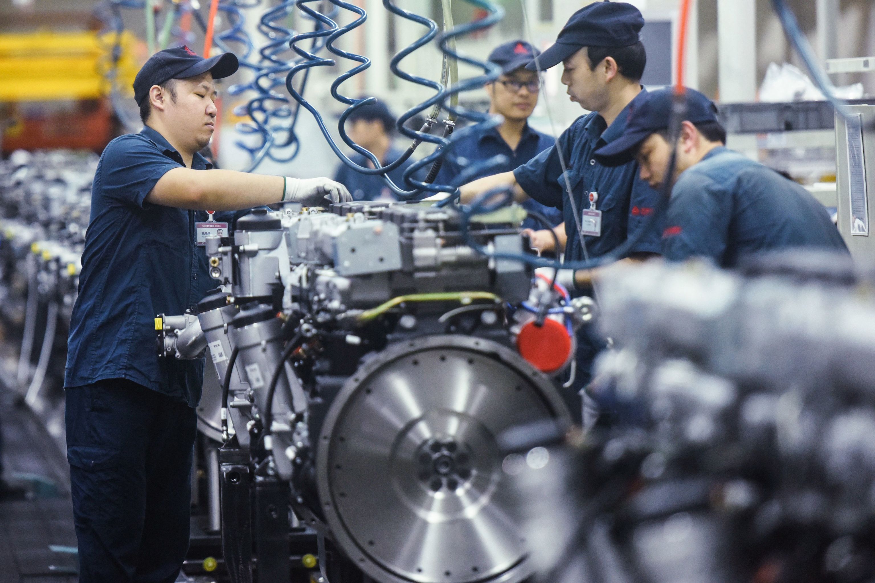 Fbrica de motores para camiones pesados en Hangzhou, en la provincia oriental china de Zhejiang.