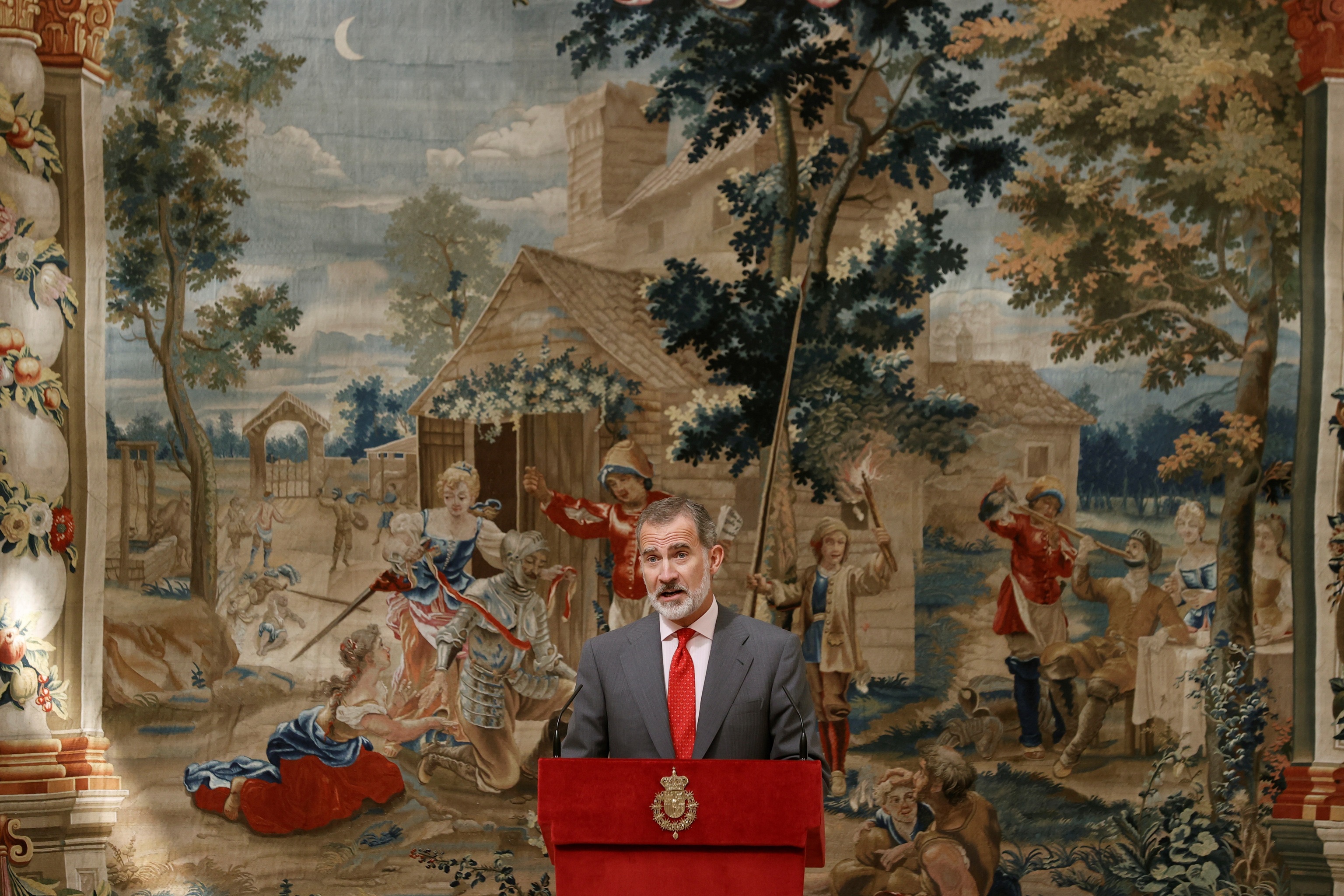 Felipe VI en la reunión del patronato del Instituto Cervantes.