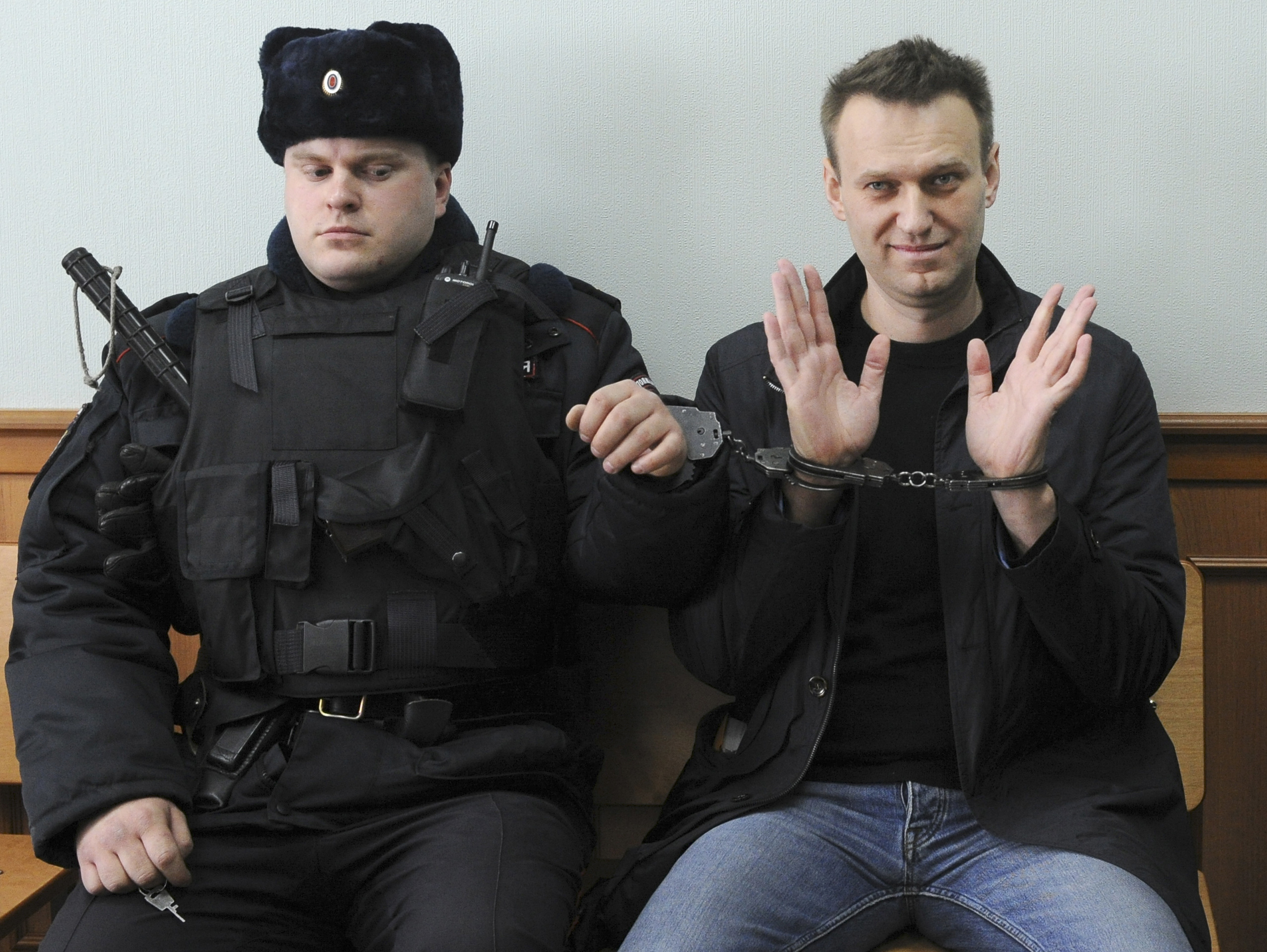El activista Alexei Navalny, durante un juicio anterior, en 2017, en Mosc.