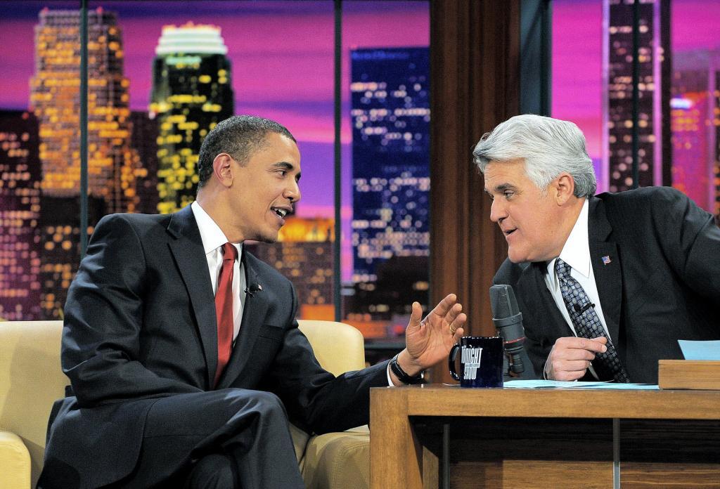 Jay Leno, durante una entrevista a Barack Obama