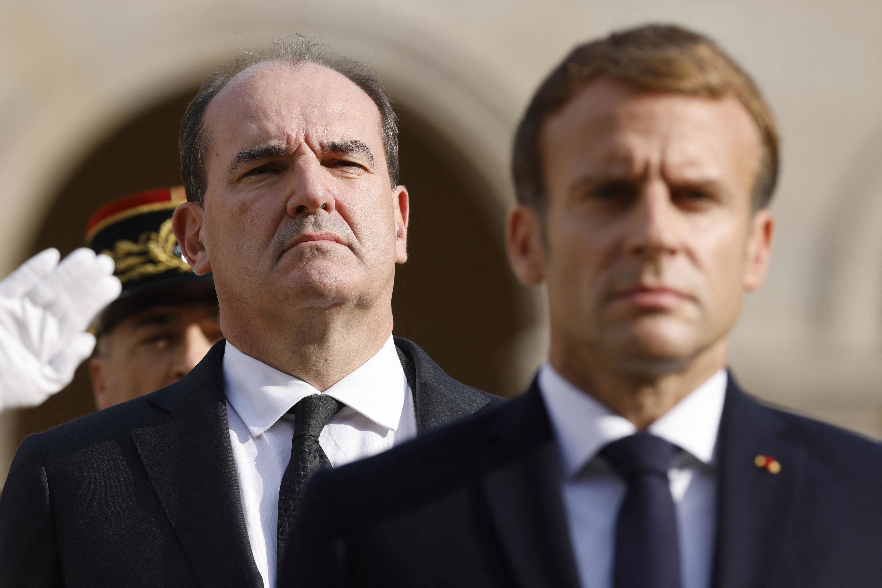 El primer ministro, Jean Castex, y el presidente Emmanuel Macron.