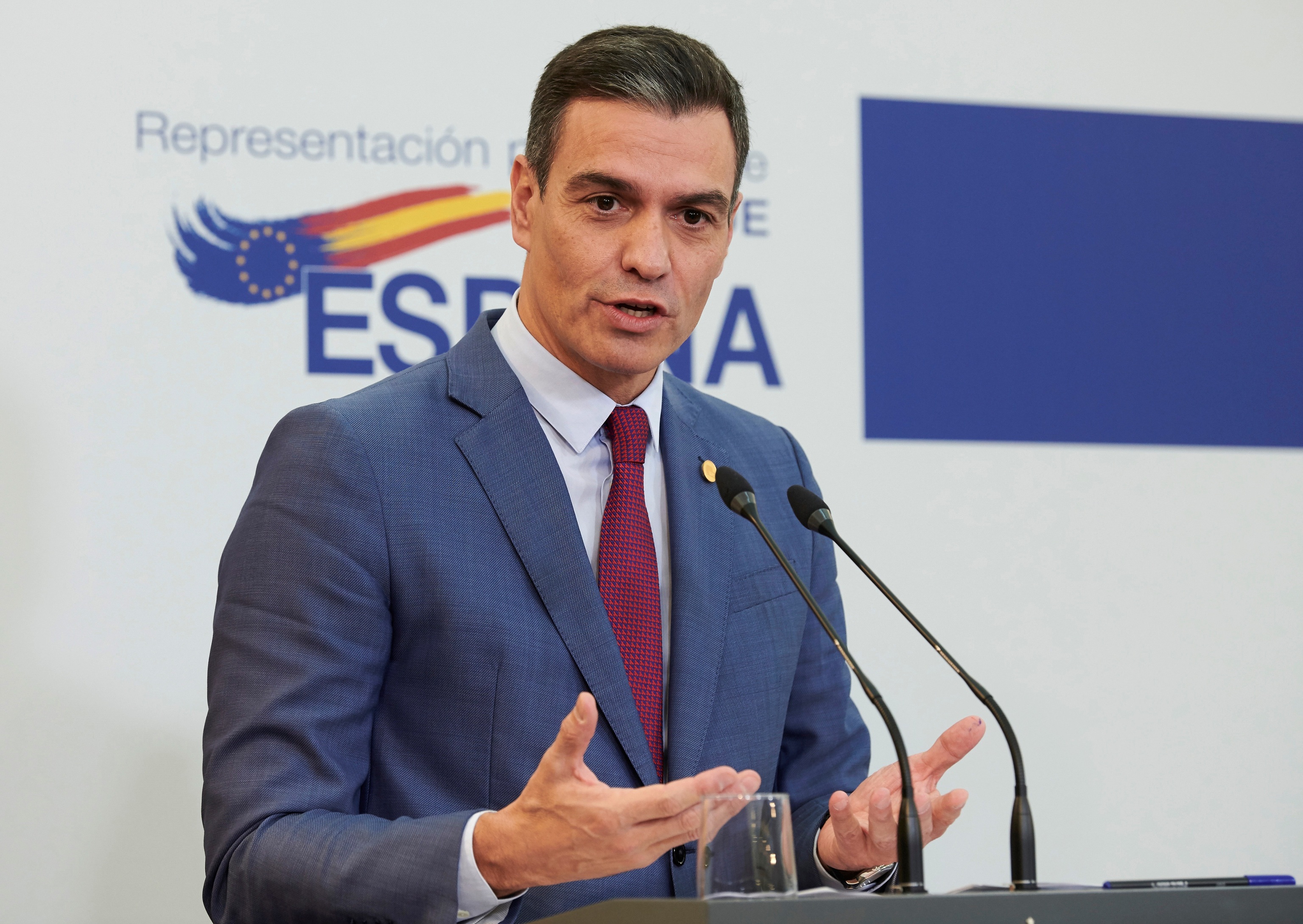 El presidente del Gobierno, Pedro  Sánchez tras participar en la segunda jornada del Consejo Europeo