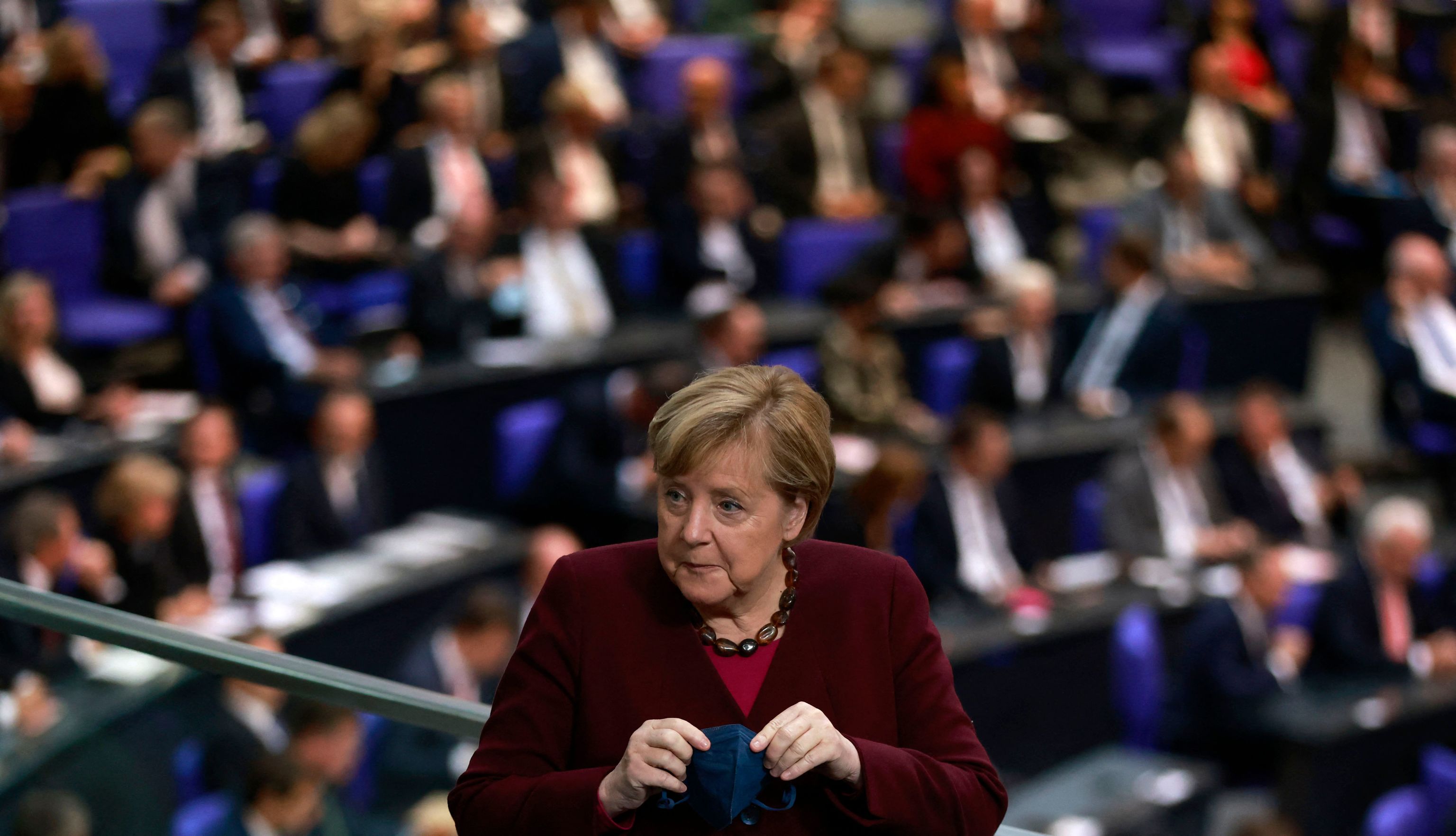 La canciller alemana en funciones, Angela Merkel, en el Bundestag.