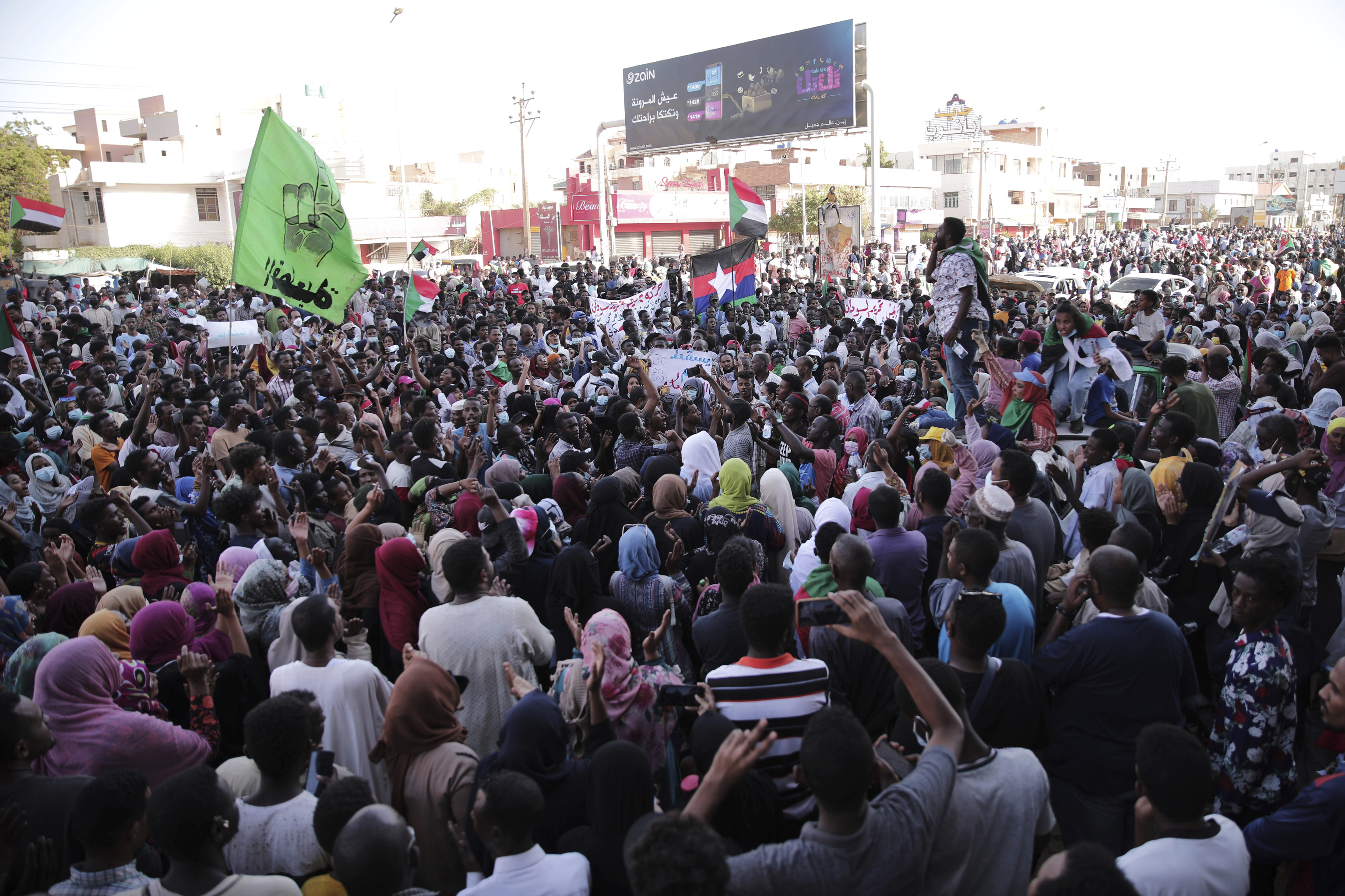 Manifestación hoy en Jartum.