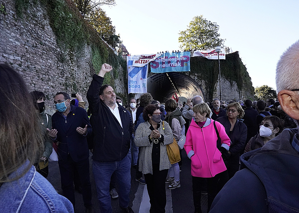 Oriol Junqueras participa el pasado 23 de octubre en San Sebastin en una manifestacin de apoyo a los presos de ETA.