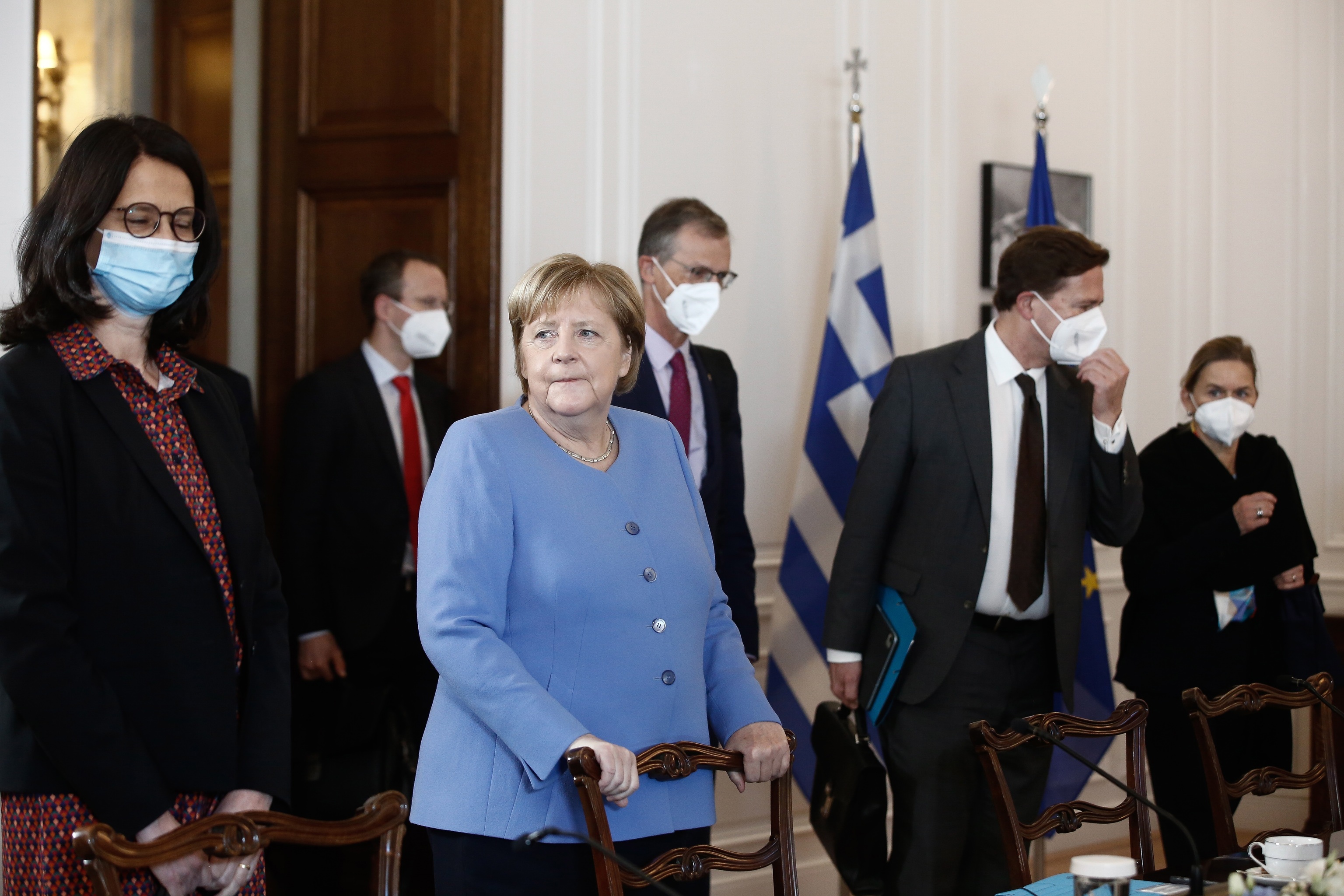 Angela Merkel, la semana pasada en Atenas.
