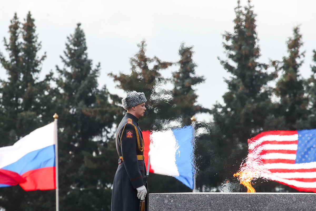 Ceremonia militar en San Petersburgo.