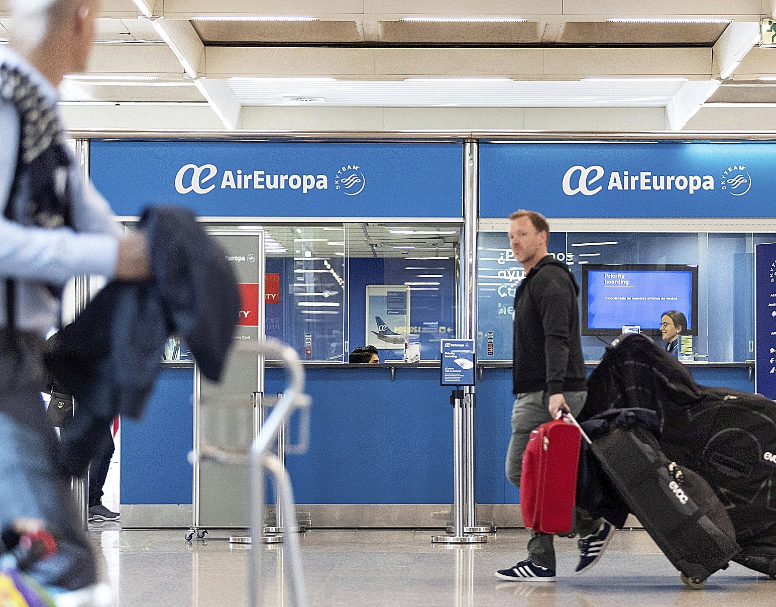 Mostrador de Air Europa en el aeropuerto de Barajas