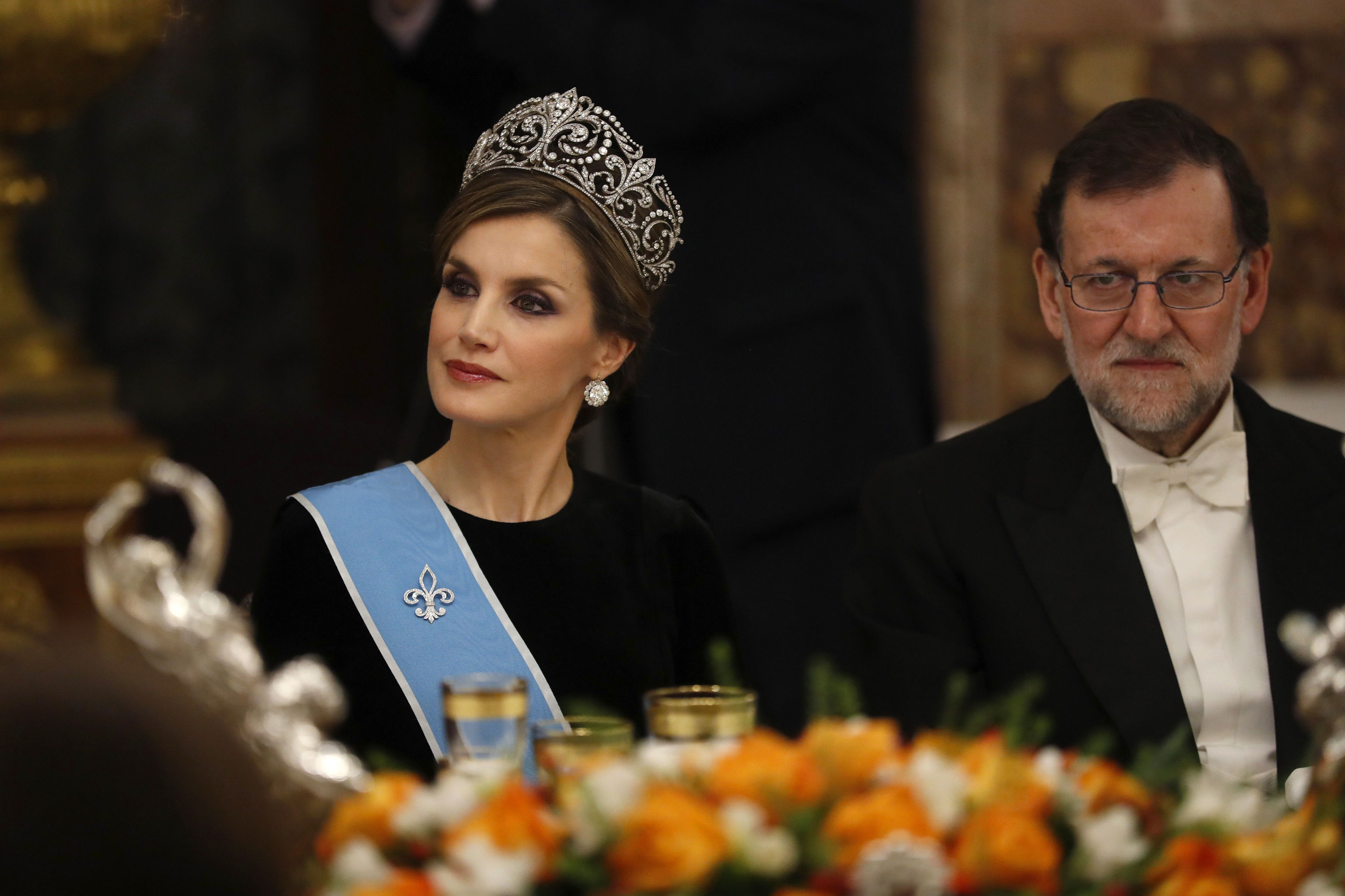 Doa Letizia con la tiara de Lis, una de las joyas "de pasar"