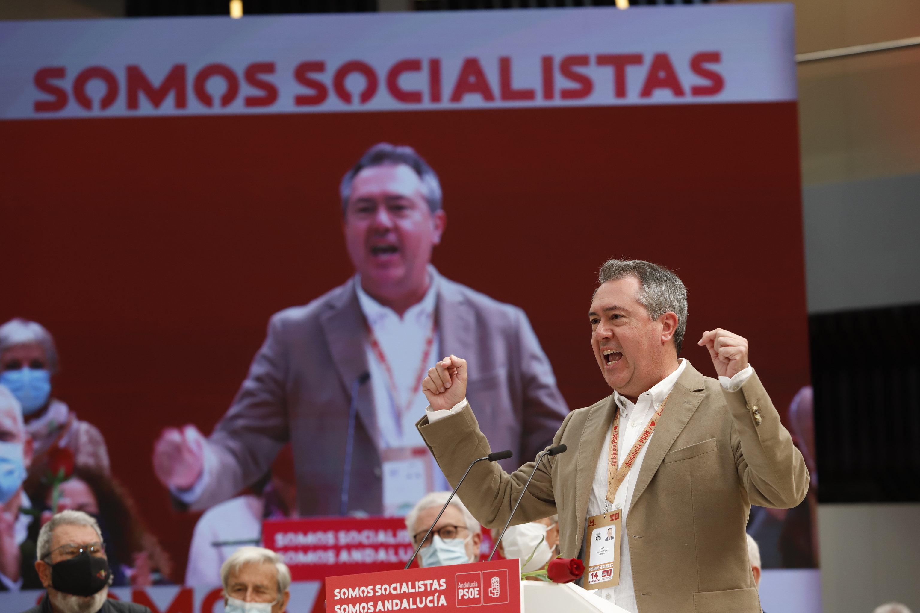 El secretario general del PSOE andaluz, Juan Espadas, durante el 14 Congreso del PSOE-A.