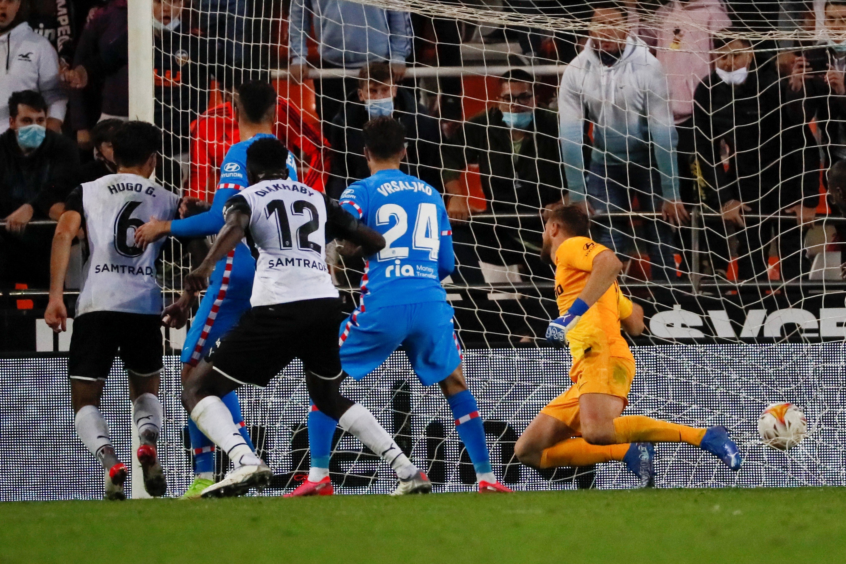 Hugo Duro marca el gol del empate.