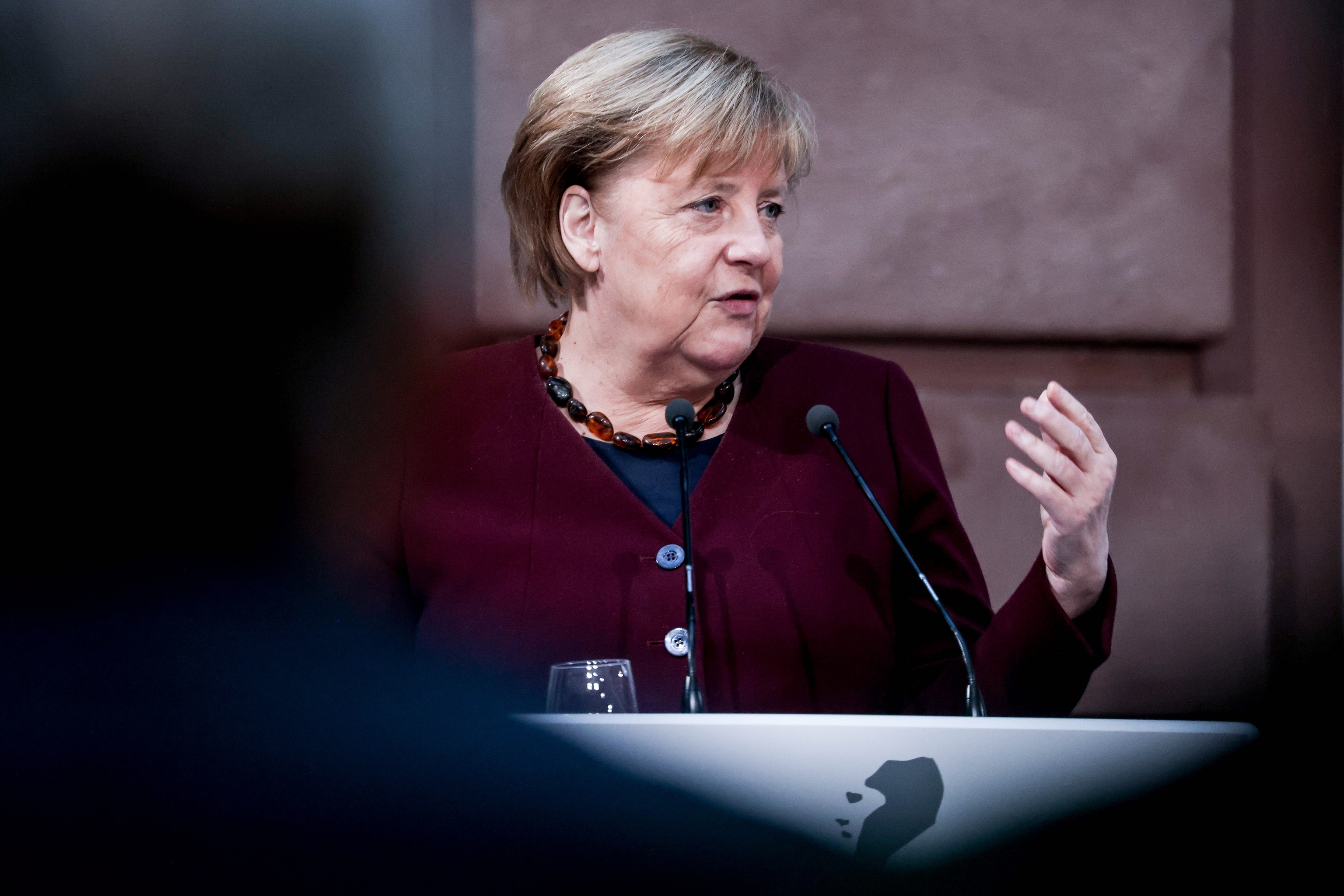Angela Merkel, al recibir el premio Walther Rathenau 2021 en Berlín.