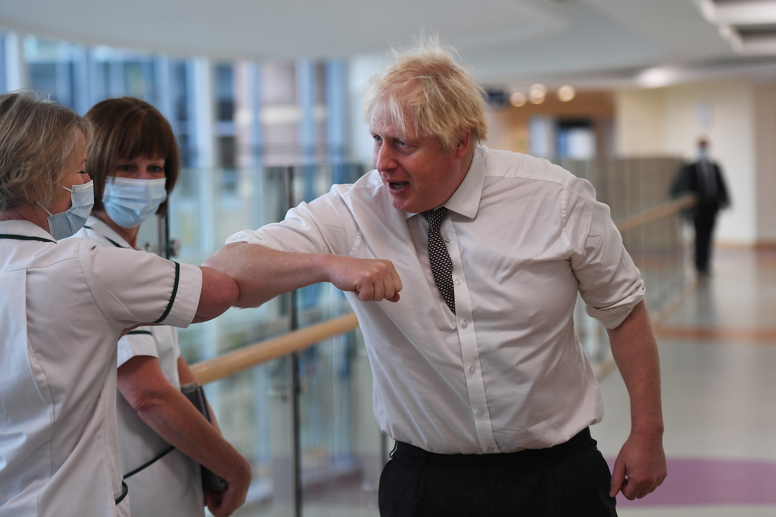 Boris Johnson, en el Hospital Hexham.