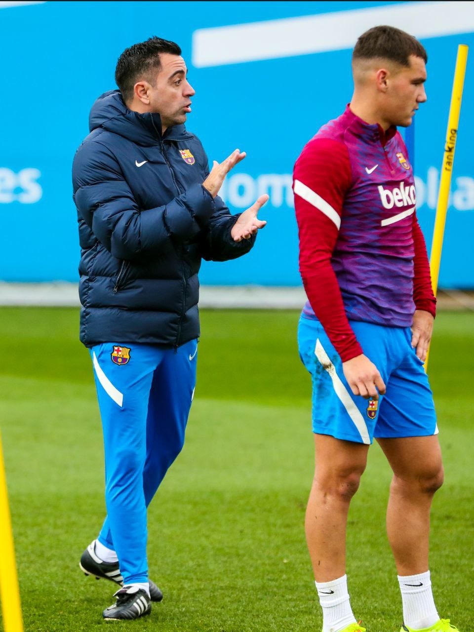 Xavi, durante un entrenamiento del Barcelona.