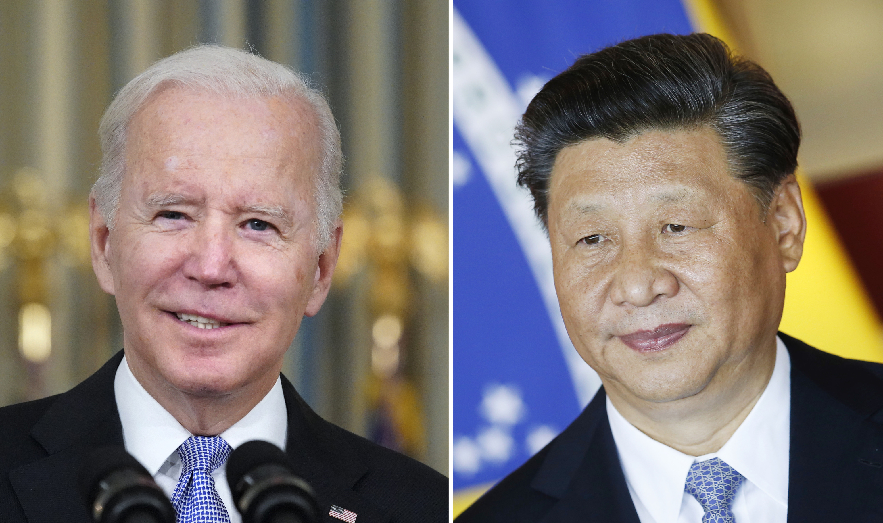 Joe Biden (izquierda) y Xi Jinping (derecha).