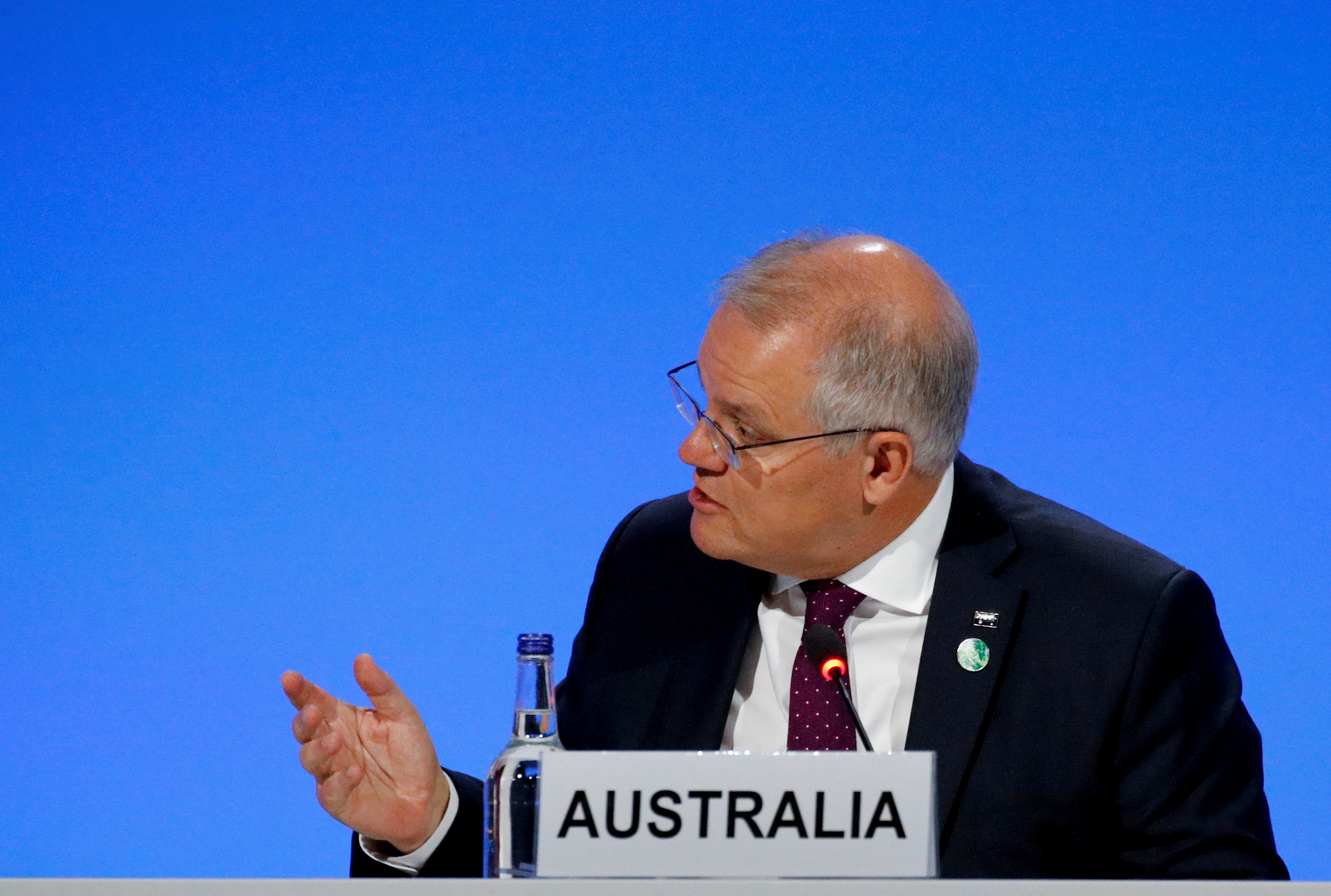 Scott Morrison, primer ministro de Australia, en la COP26