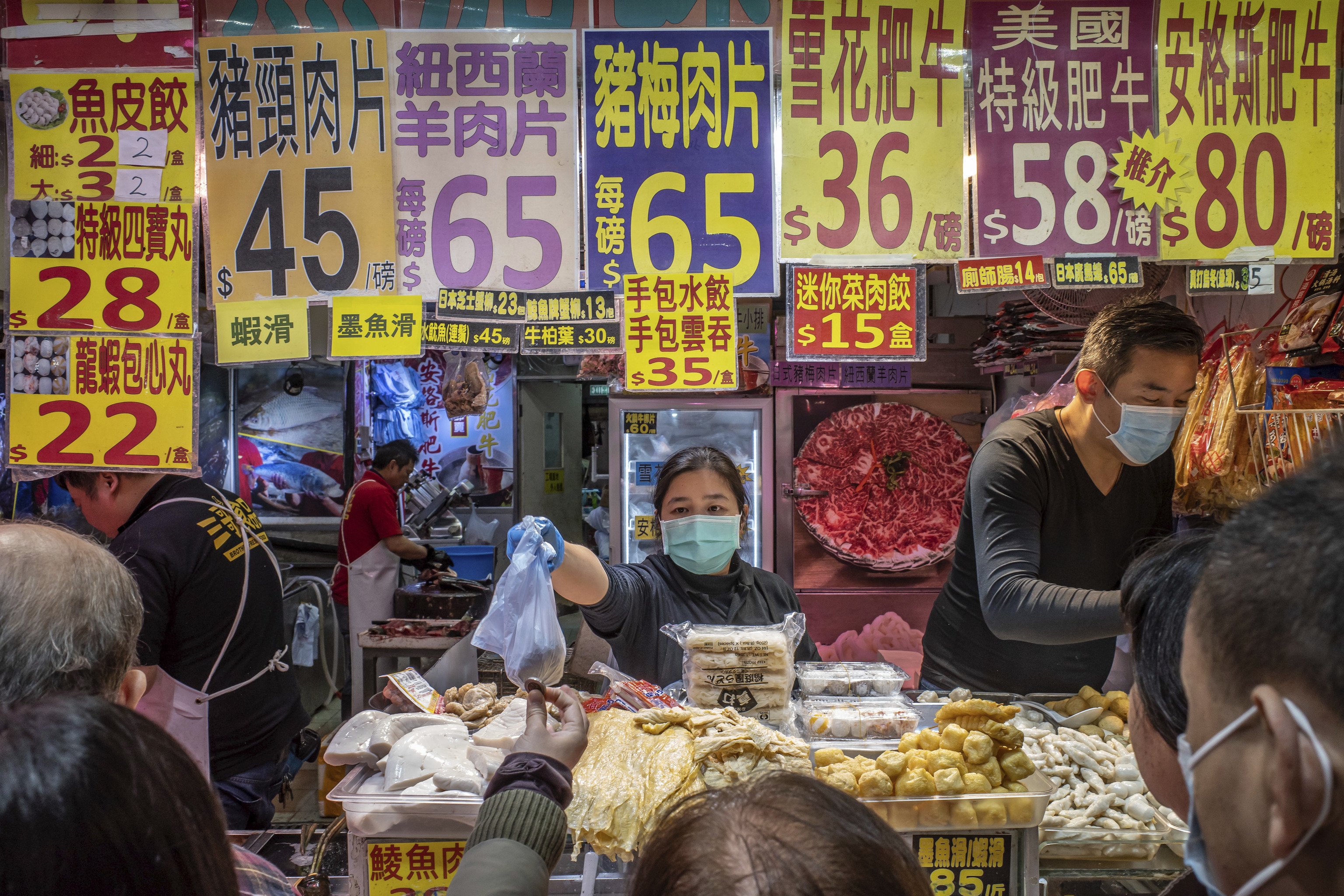 Mercado de Wuhan en enero de 2020.