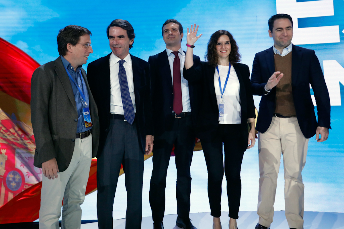 Almeida, Aznar, Casado, Ayuso y Garca Egea, en 2019.