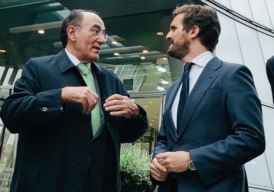 El presidente de Iberdrola, Ignacio Galn y el lder del PP, Pablo Casado
