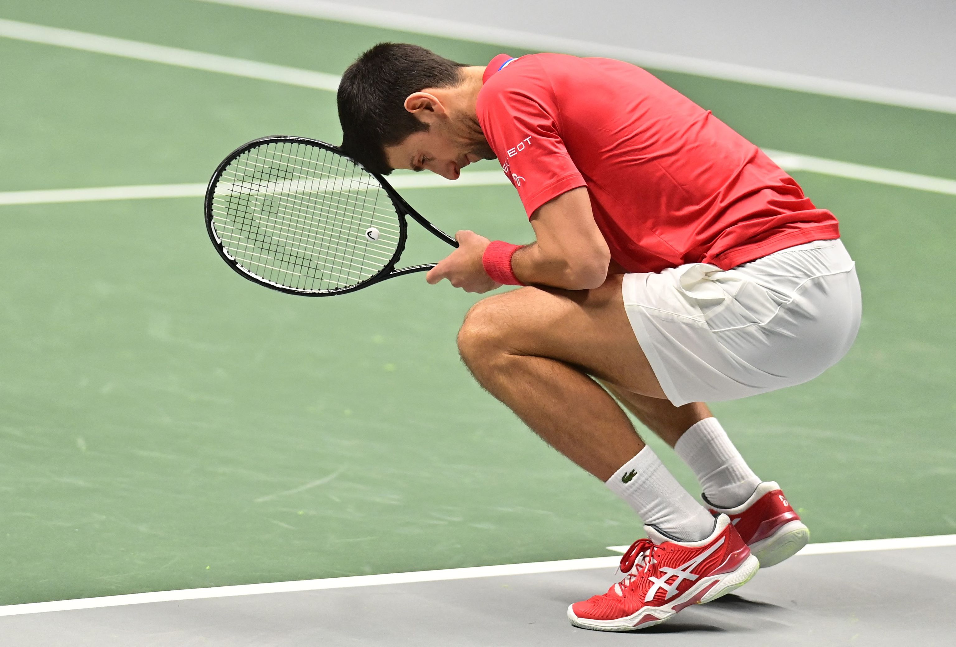 Djokovic, en el dobles ante Alemania.