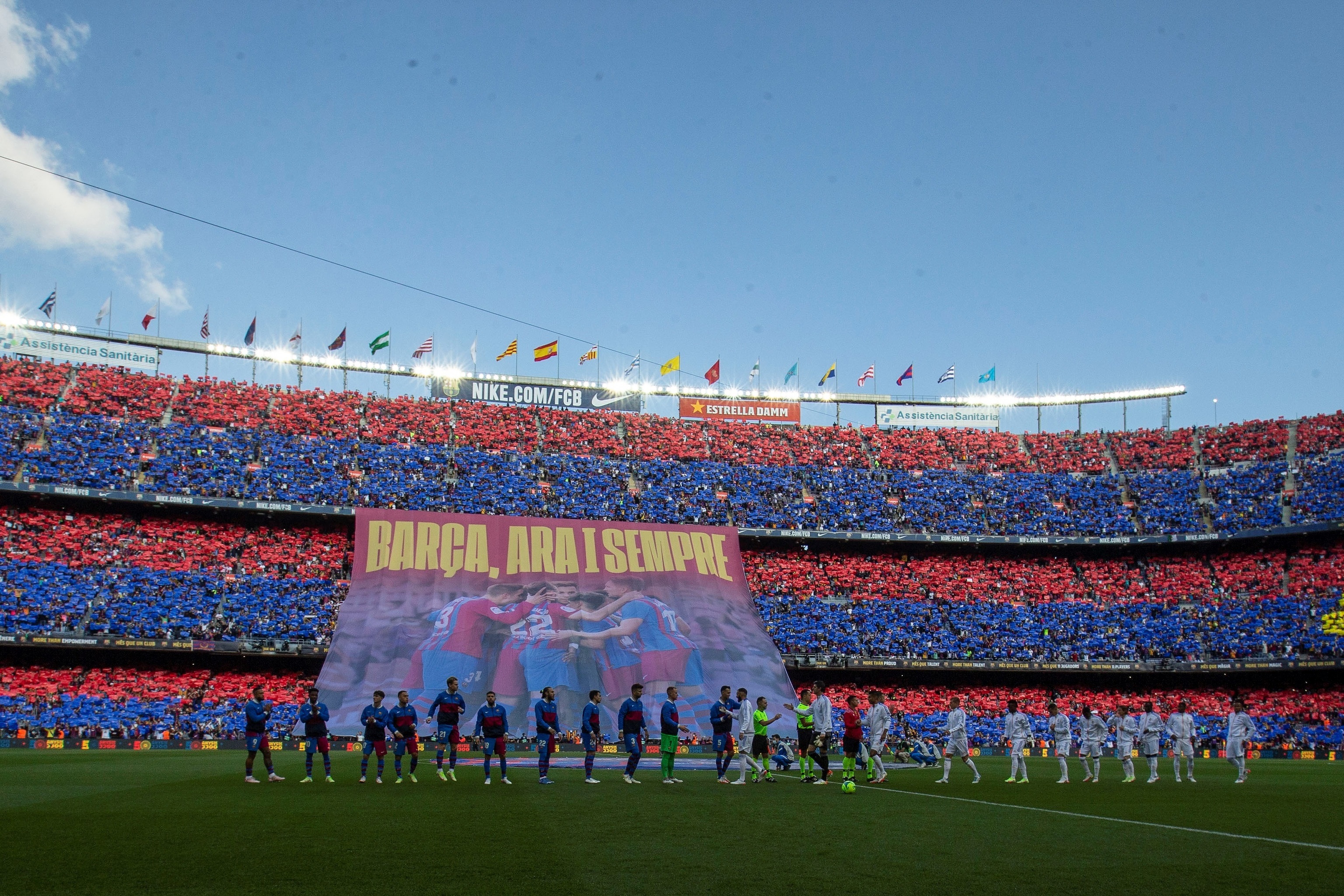 El Camp Nou, durante un partido de Liga.