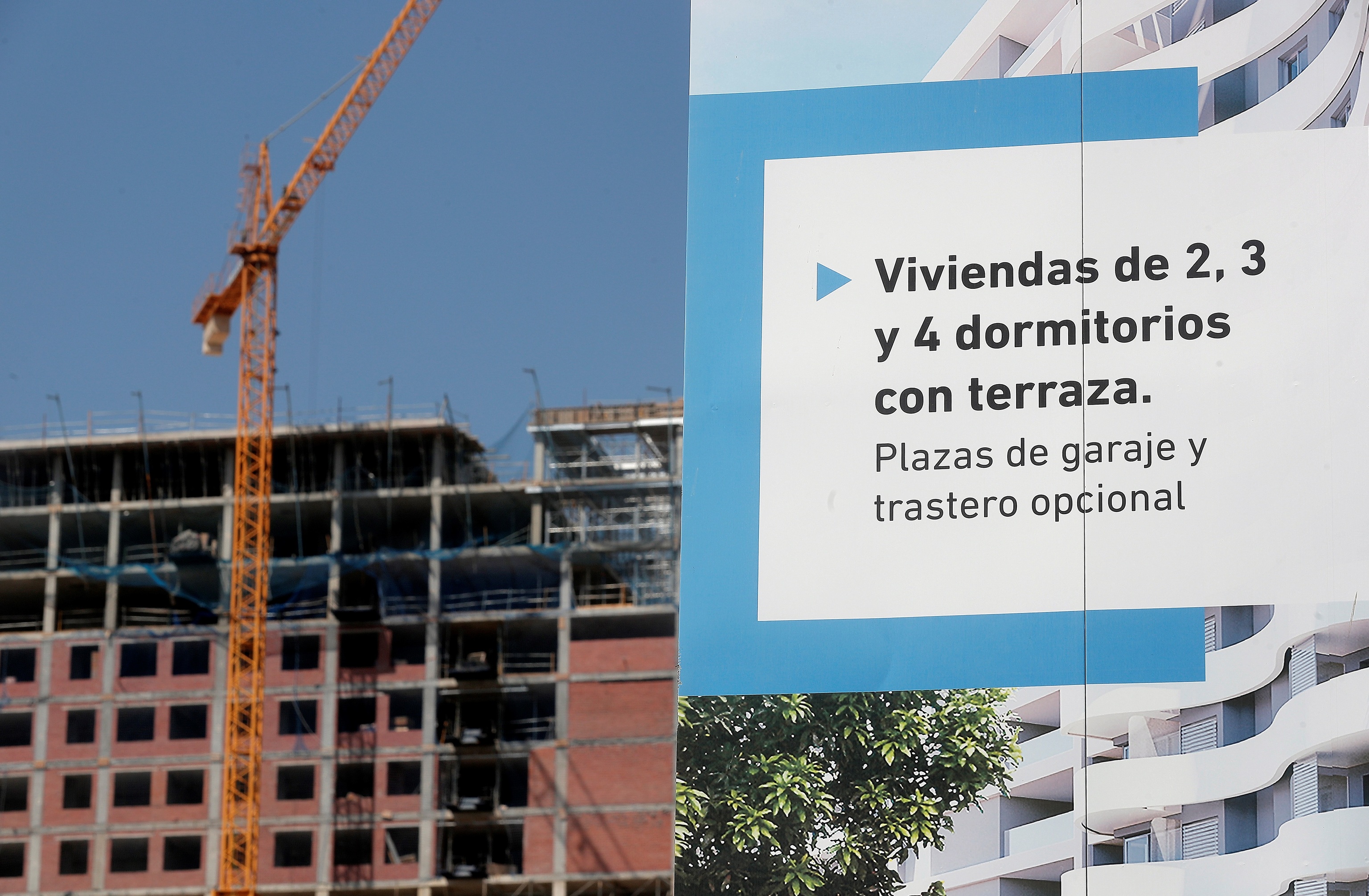 Obras de construcción de vivienda en Valencia.