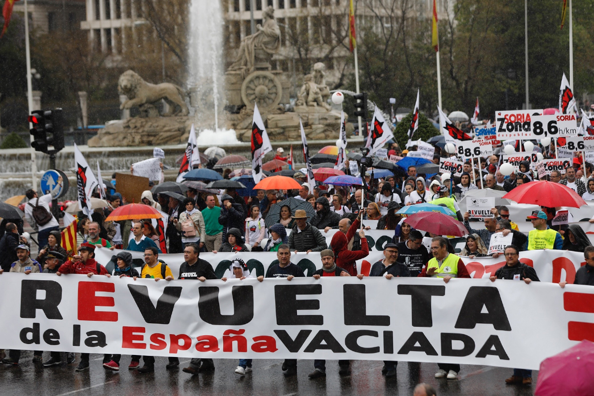 Manifestación en favor de la 'España Vaciada' celebrada en Madrid en 2019.
