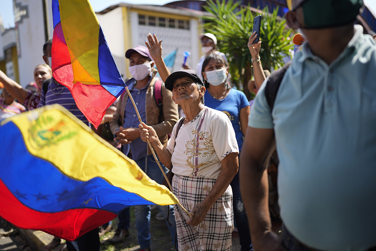 Seguidores del opositor venezolano Freddy Superlano, en Barinas, Venezuela.