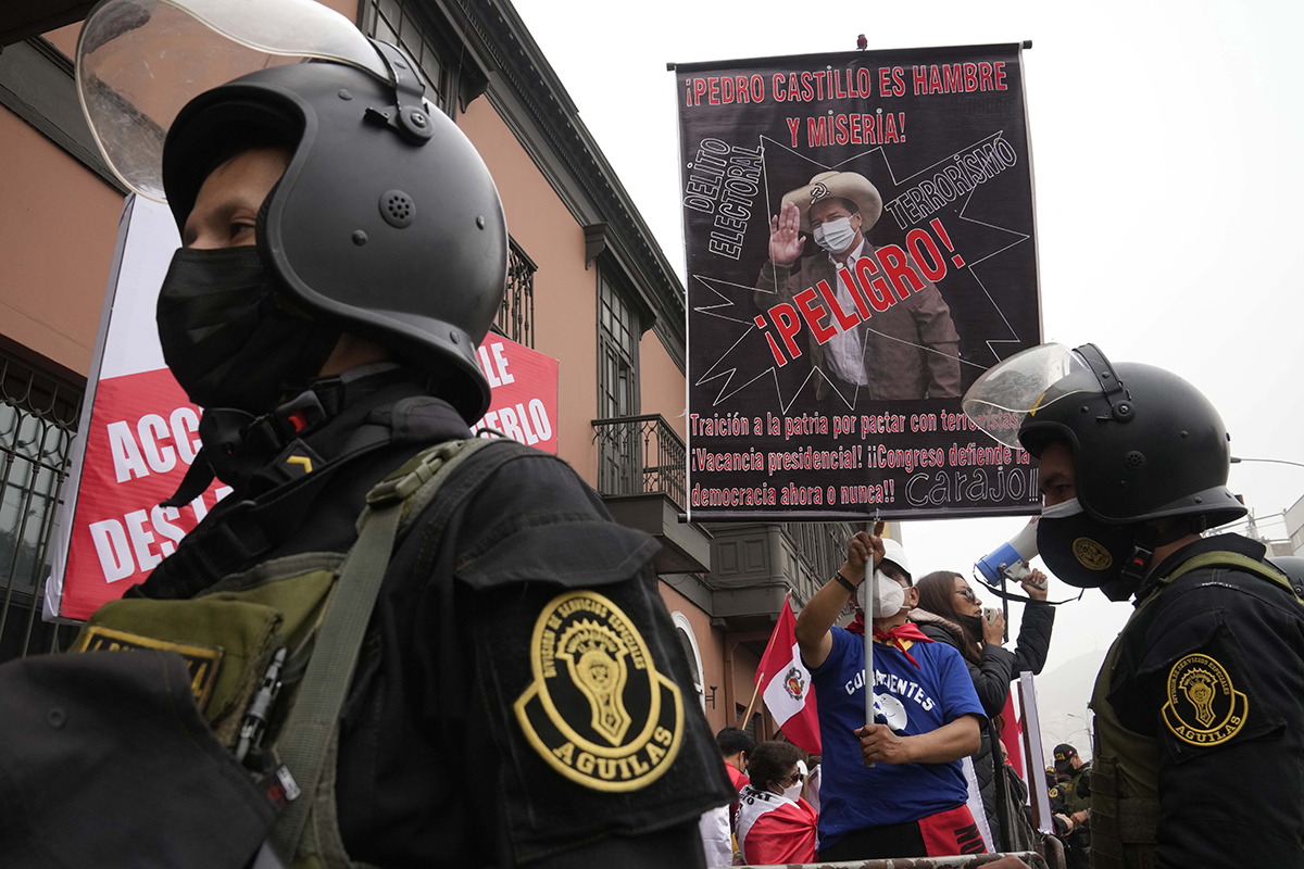 Manifestación contra Castillo en Lima.