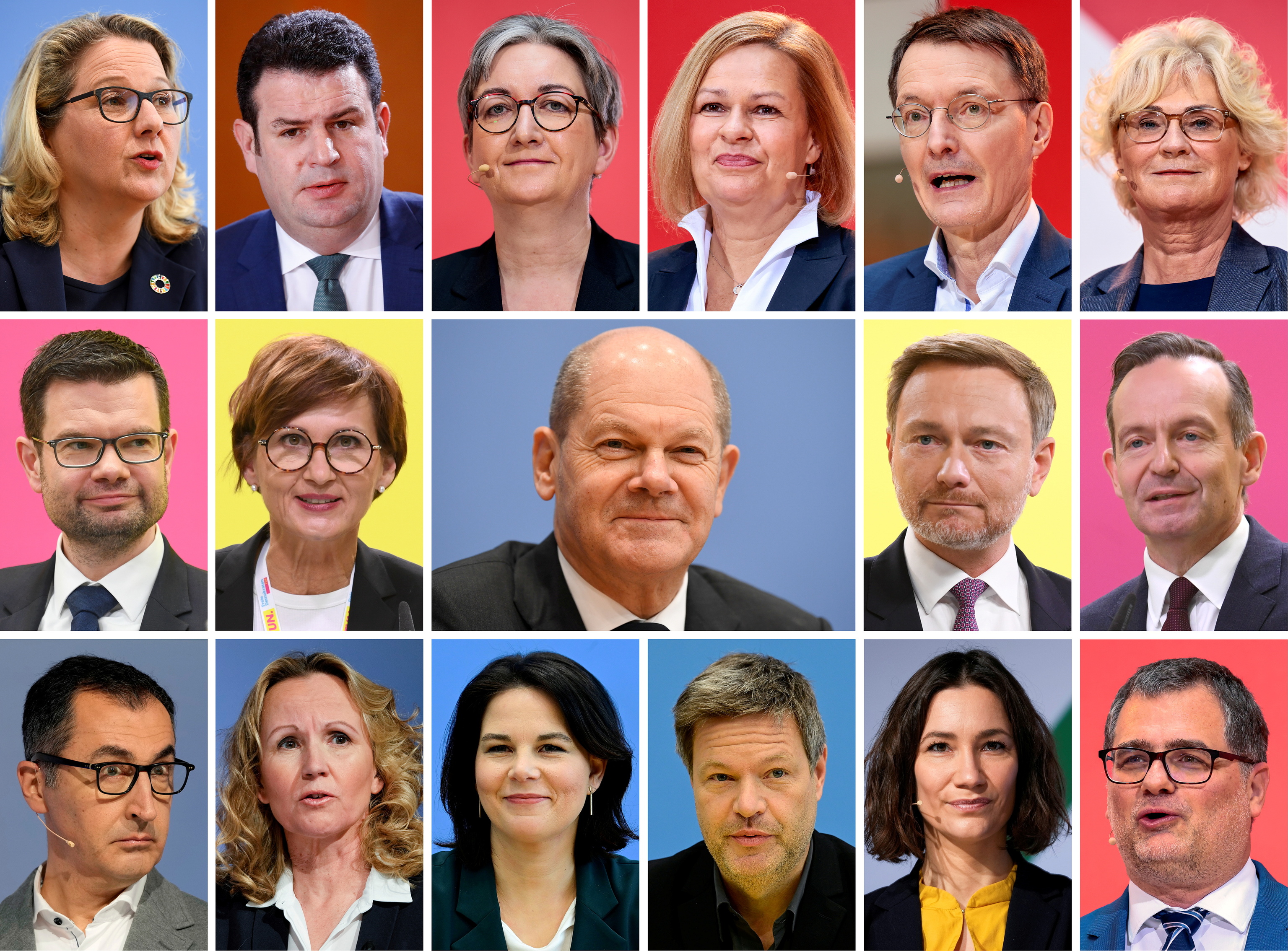 Rostros de los ministros del nuevo Gobierno Scholz.