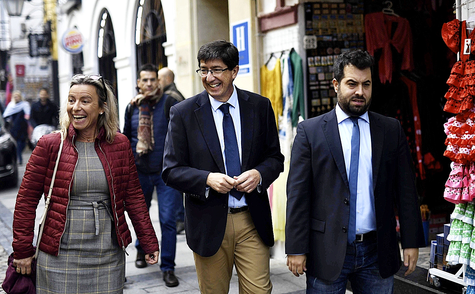 El lder de Cs en Andaluca, junto al parlamentario Fran Carrillo durante la campaa electoral de 2018.