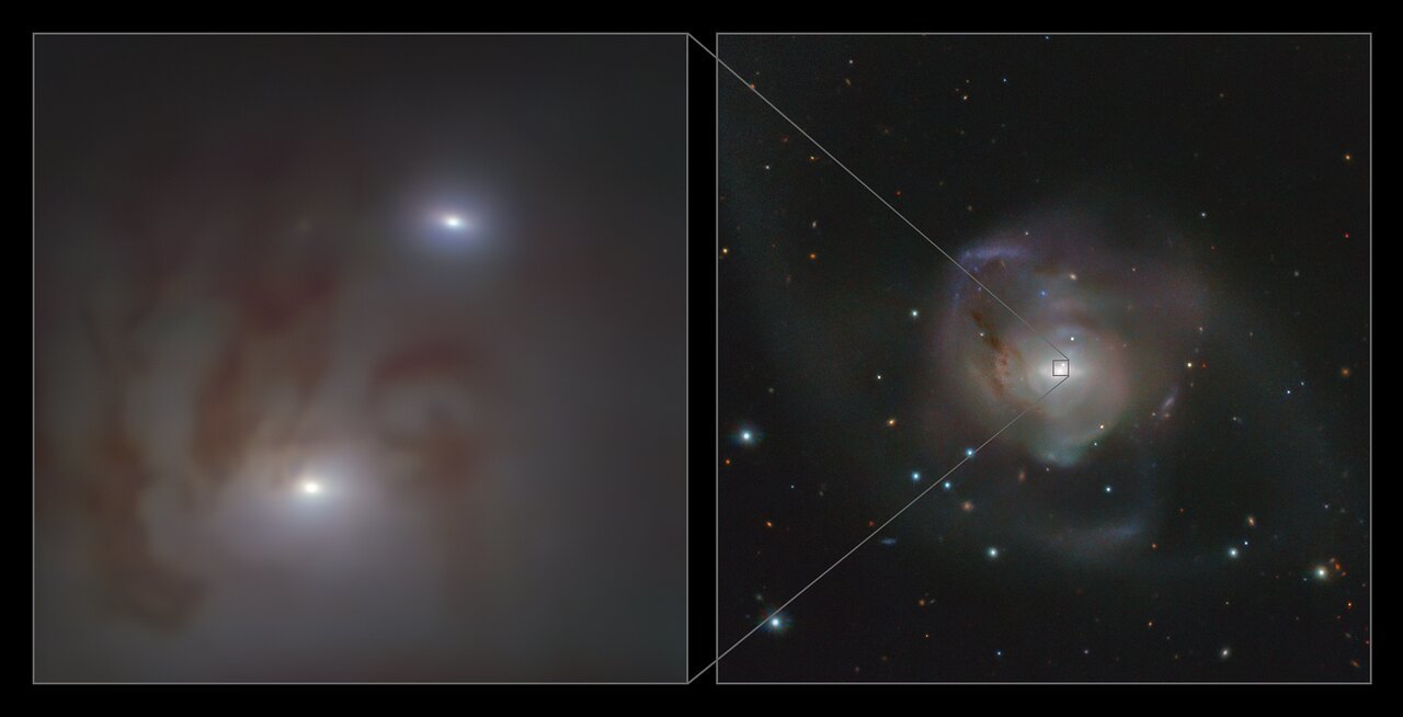La galaxia peculiar NGC7727 y sus dos ncleos.