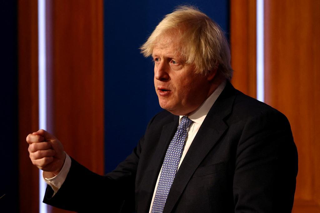 Boris Johnson, en una  rueda de prensa sobre el Covid