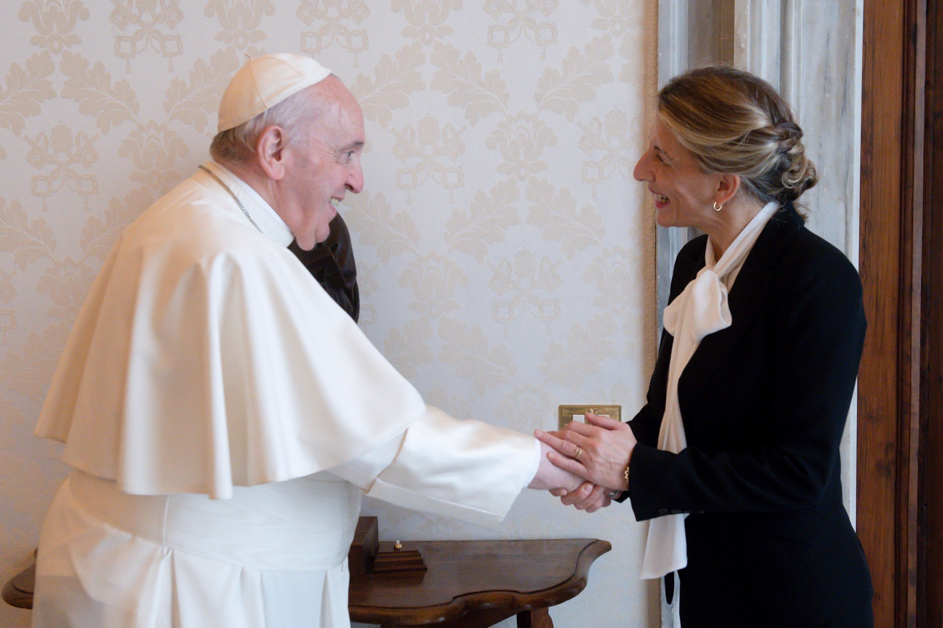 Yolanda Daz, con el Papa Francisco.