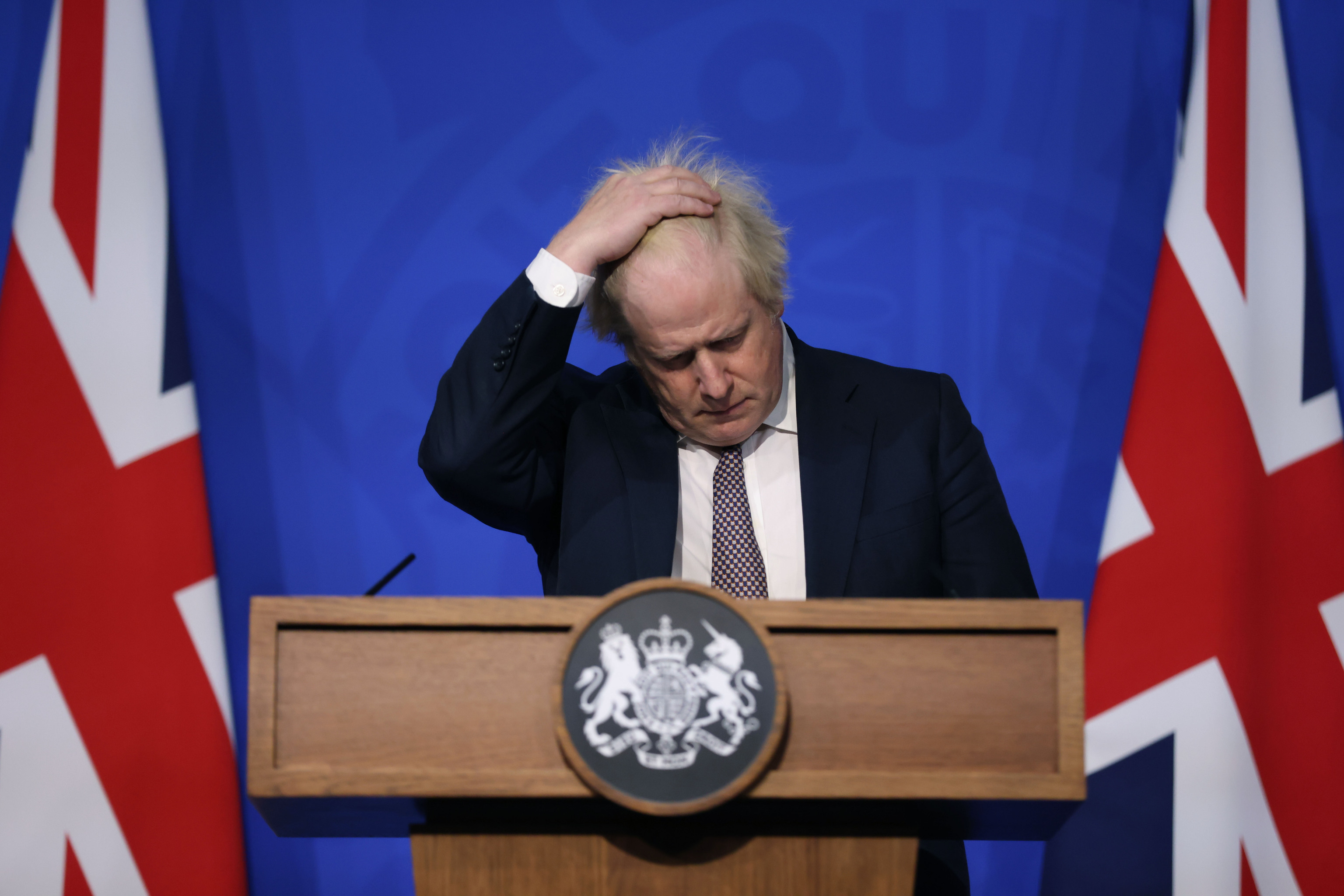 El primer ministro britnico, Boris Johnson, durante una rueda de prensa.