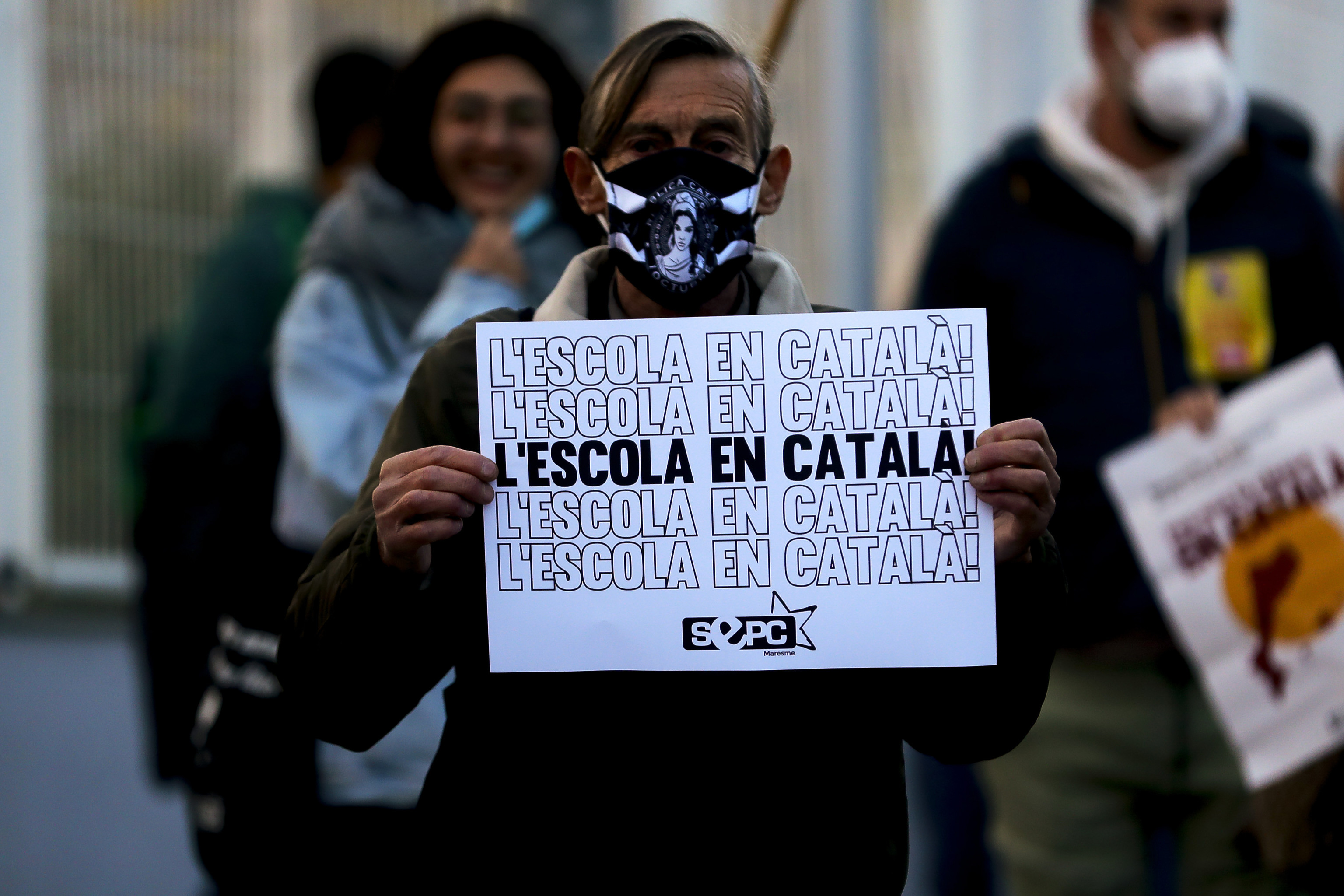 Manifestacin en Canet de Mar (Barcelona).