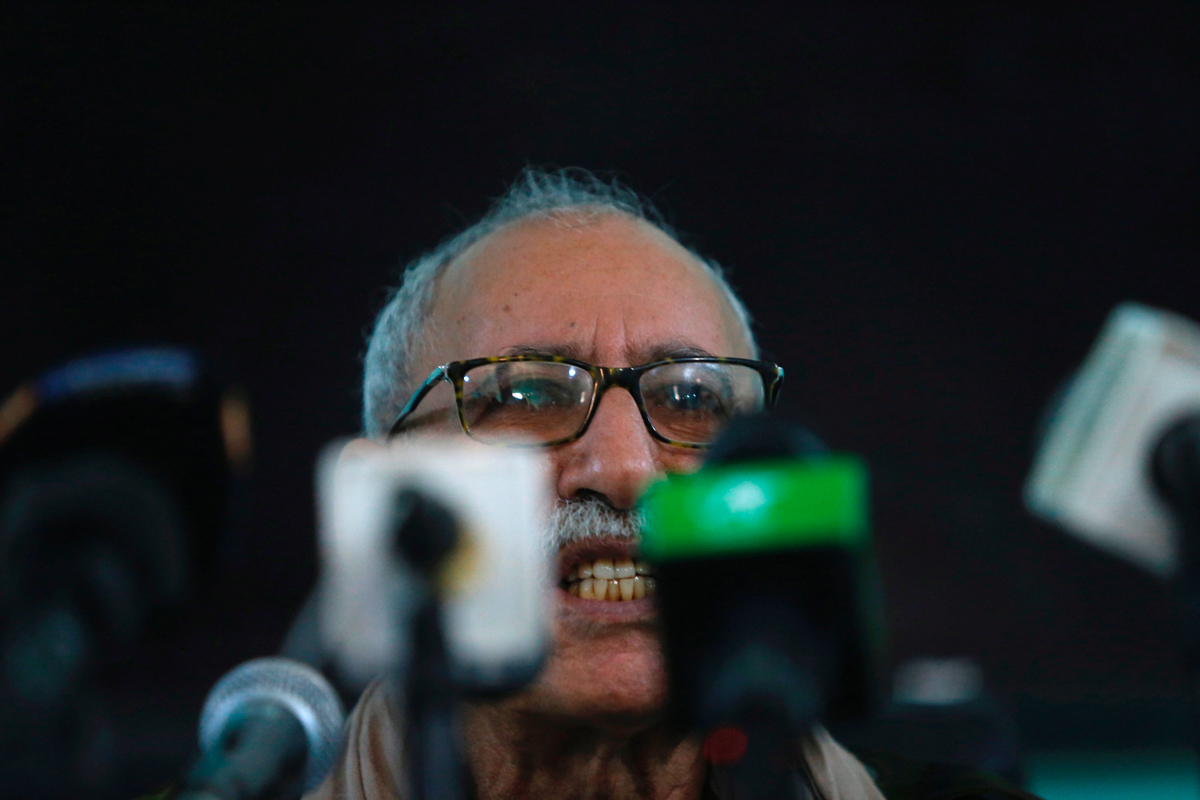 Brahim Ghali, durante una rueda de prensa en Tinduf (Argelia).