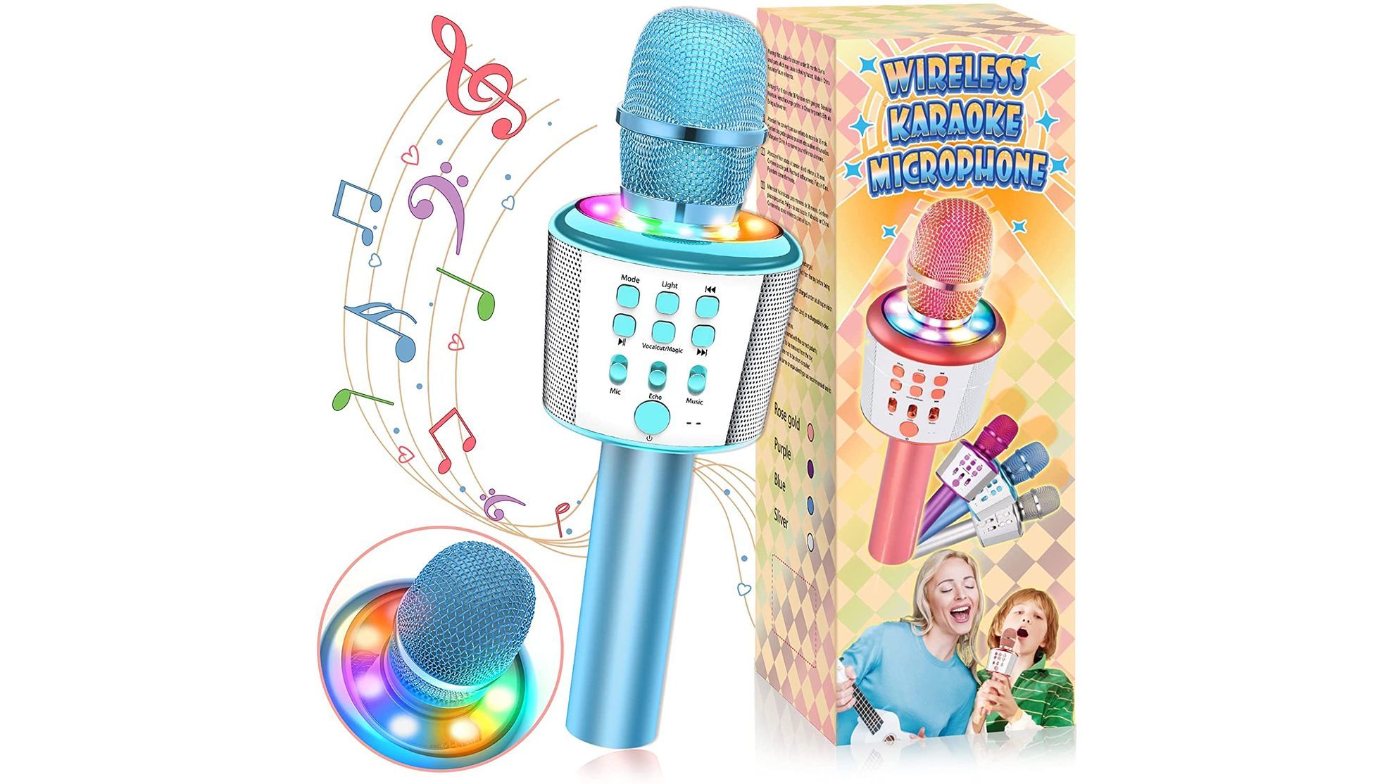 Juguetes populares para niñas de 4 a 12 años, micrófono Bluetooth  inalámbrico para niños, juguete musical para niños de 5 a 11 años, regalo  de fiesta