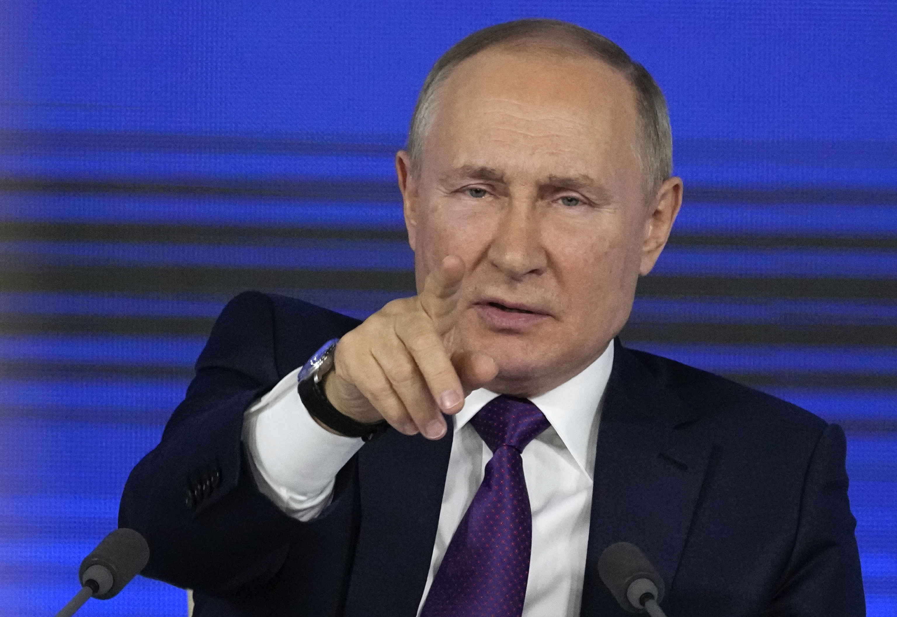 Vladimir Putin durante la rueda de prensa en Moscú.