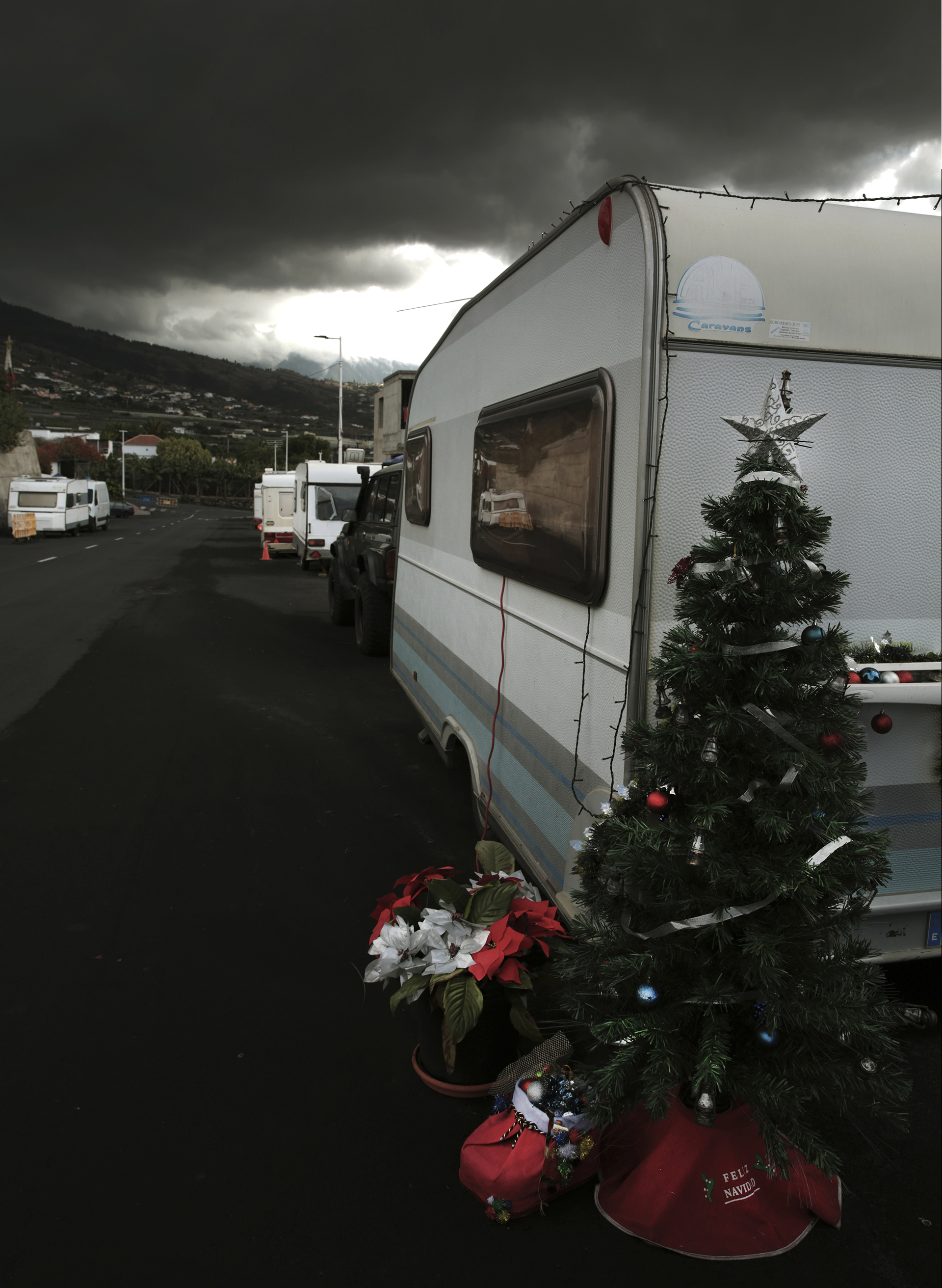 Nochebuena en las caravanas del volcn: "No haremos baile ni fiesta. No estamos para eso"