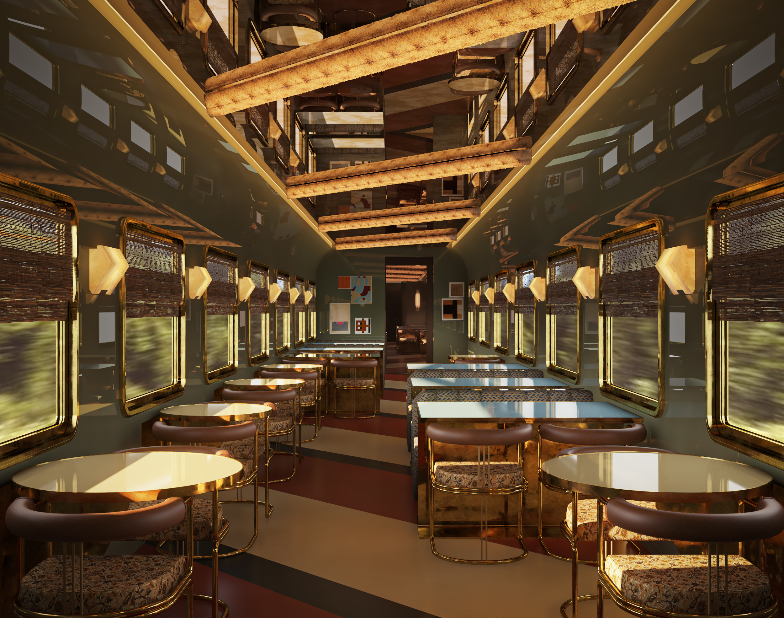 Interior de los vagones del futuro Orient Express.