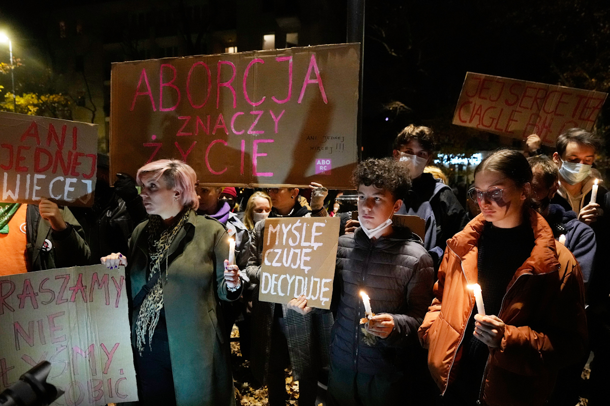 Protesta contra la prohibición del aborto, en Varsovia.