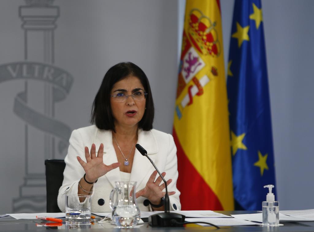 La ministra de Sanidad, Carolina Darias, en rueda de prensa tras el Consejo de Ministros del da 23.