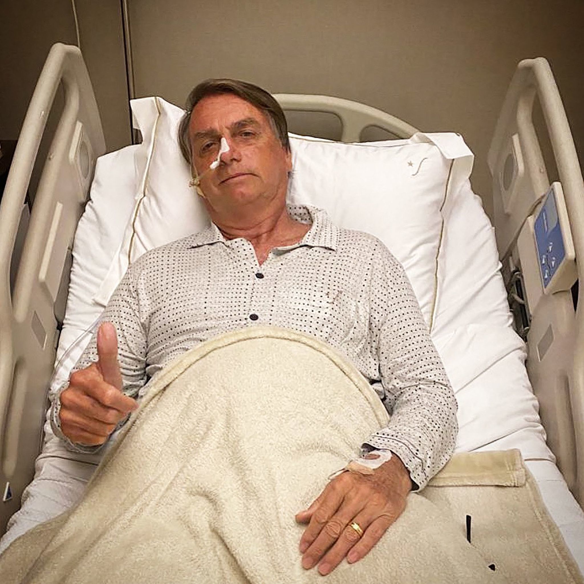 El presidente brasileo Jair Bolsonaro, ingresado en un hospital de Sao Paulo.