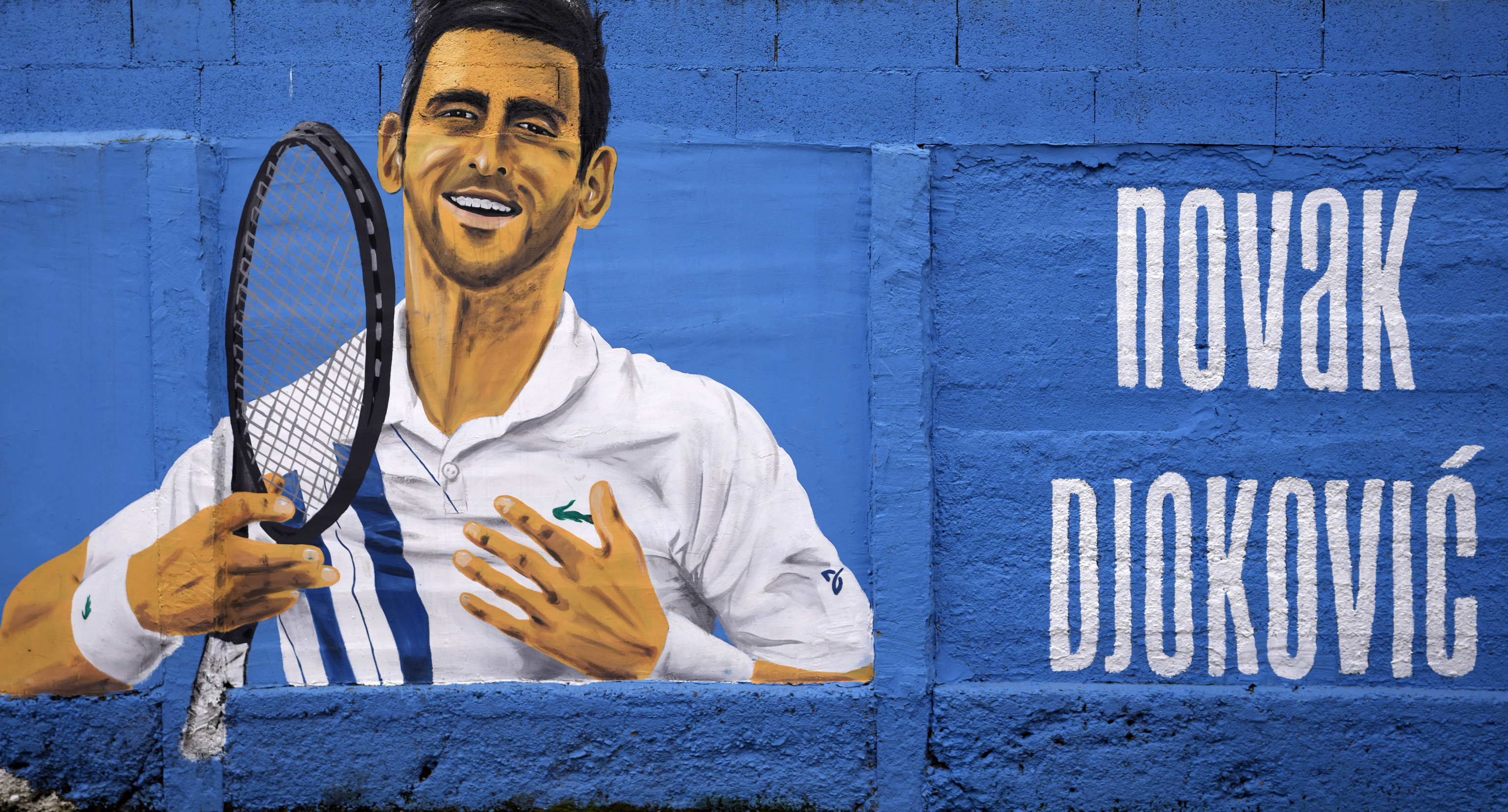 Pintada en homenaje al tenista serbio Djokovic.