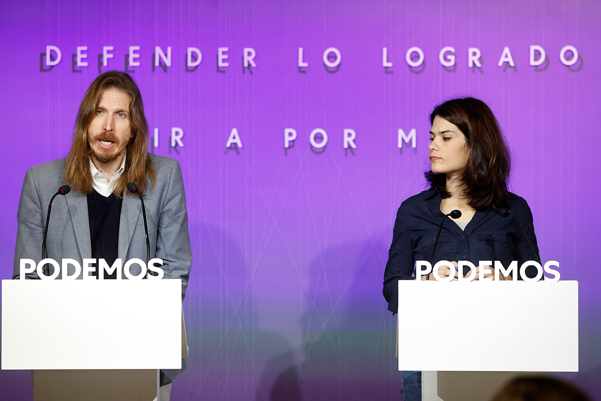 Pablo Fernndez e Isa Serra, este lunes, en Madrid.