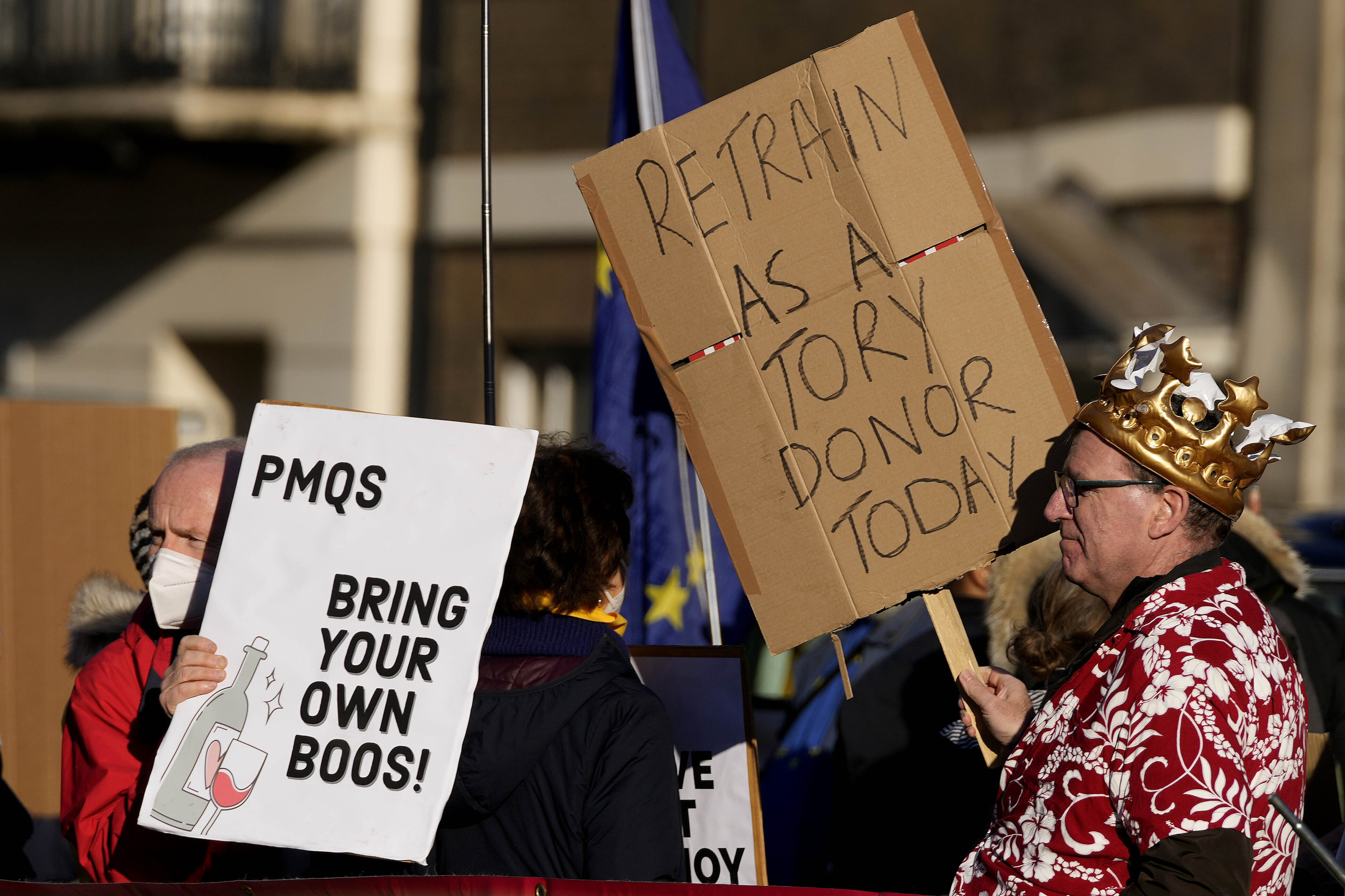 Protesta ante el Parlamento britnico, hoy, en Londres.
