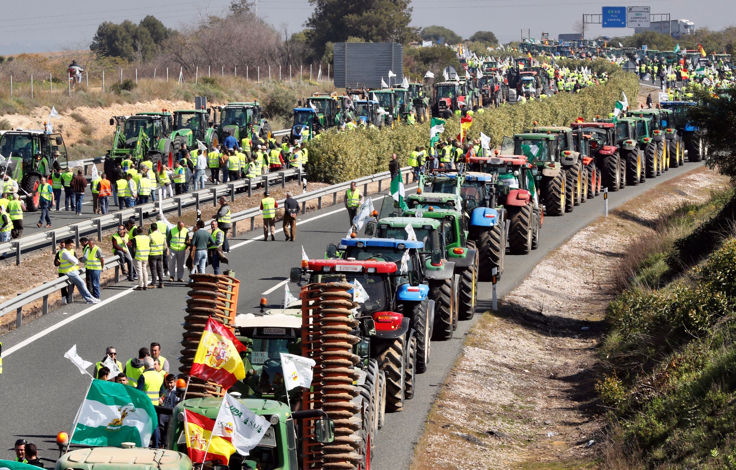 Tractorada de agricultores y ganaderos en Sevilla en 2020.