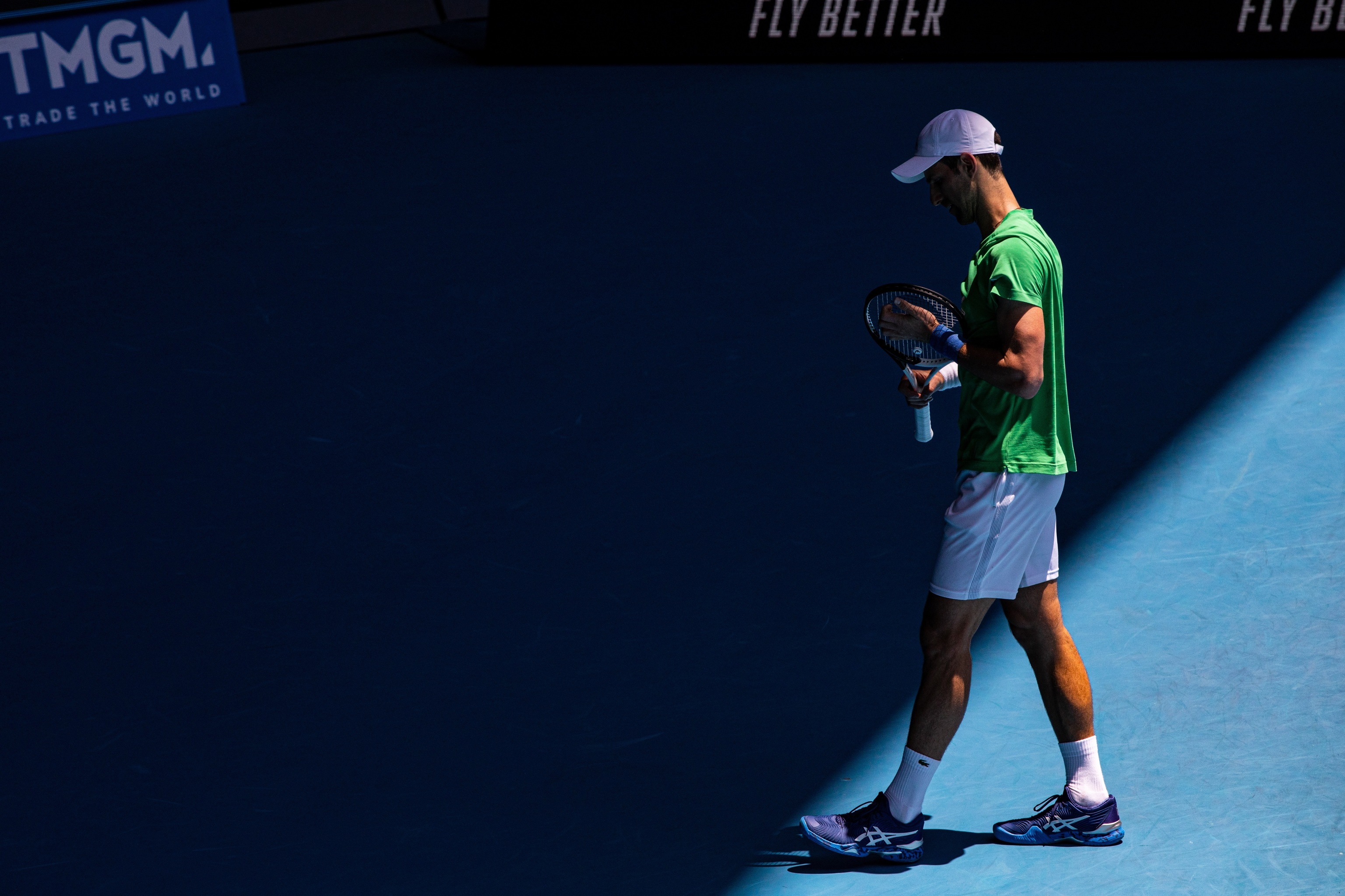 Novak Djokovic durante uno de los entrenamientos en Melbourne.
